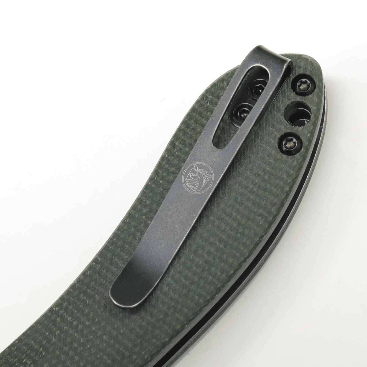 Vosteed Nightshade® TS - Pocket Clip and Green Micarta Handle