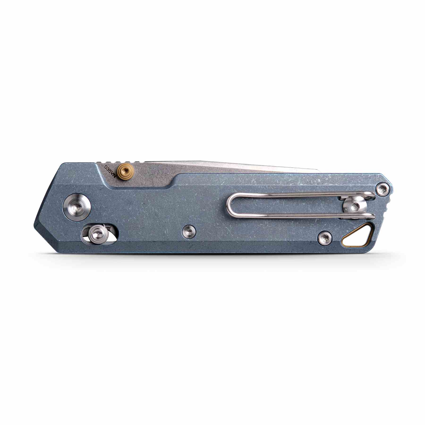 Vosteed Parallel Knife - Blue Titanium Handle Detail