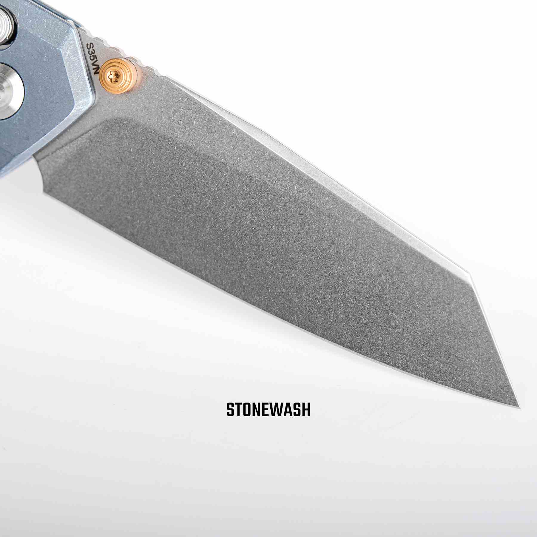 Vosteed Parallel knife stonewash S35VN blade detail