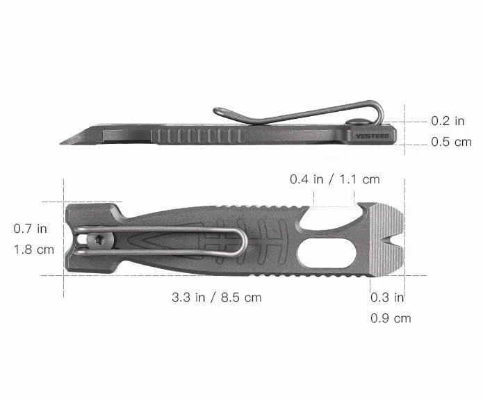 Vosteed Shark Bomb Prybar-X0119 with dimensions