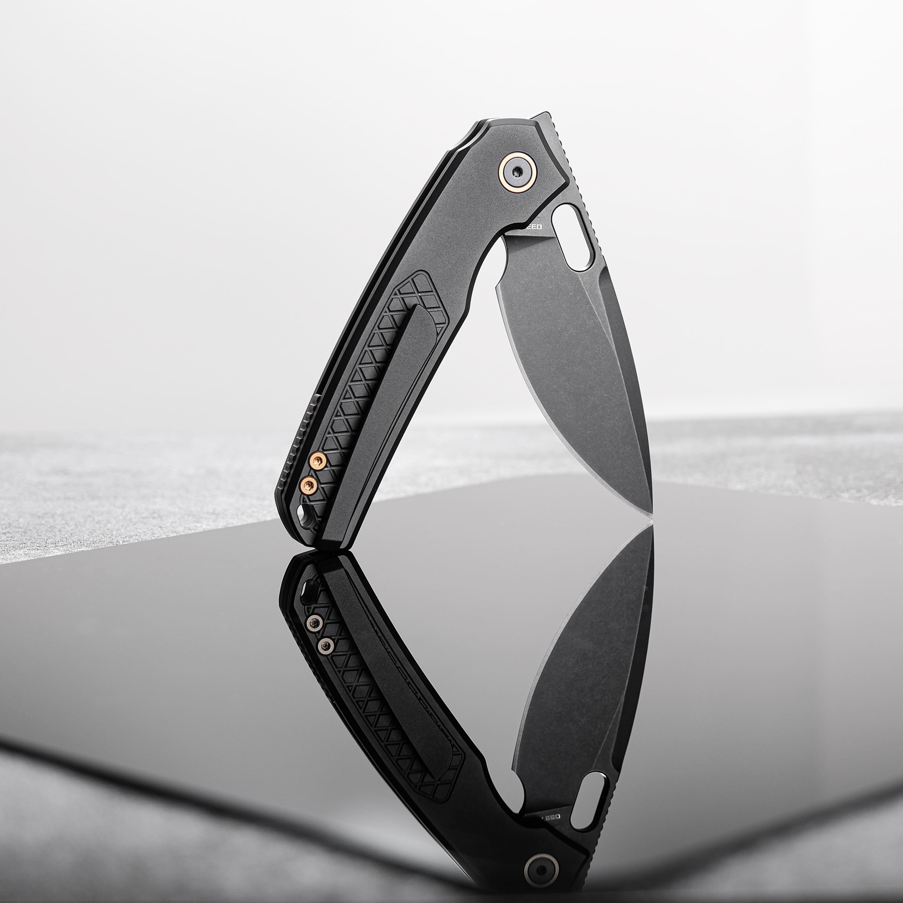 Vosteed Psyop Knife with Drop Point Blade and Titanium Handle