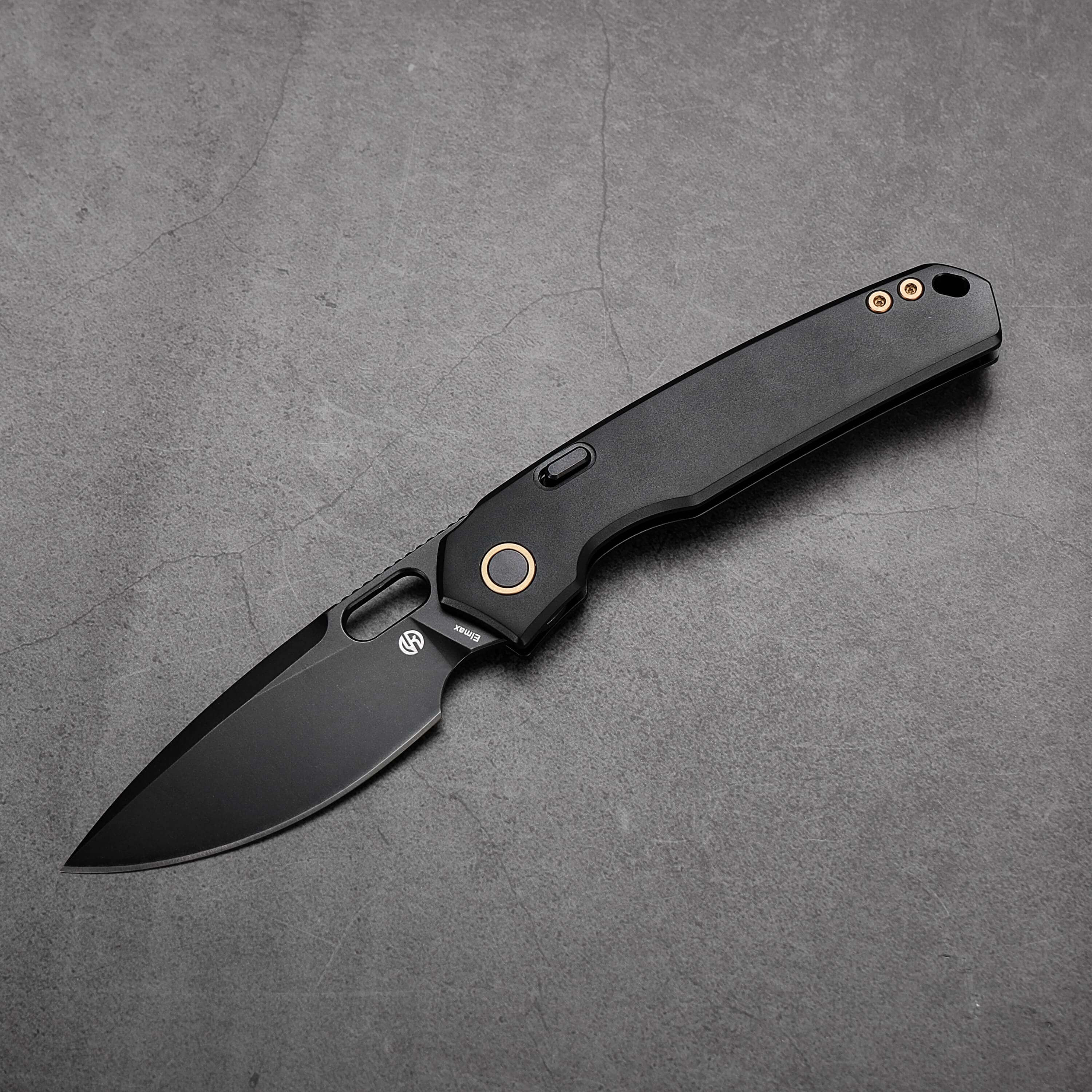 Vosteed Psyop Black Elmax Blade Knife, Top Liner Lock