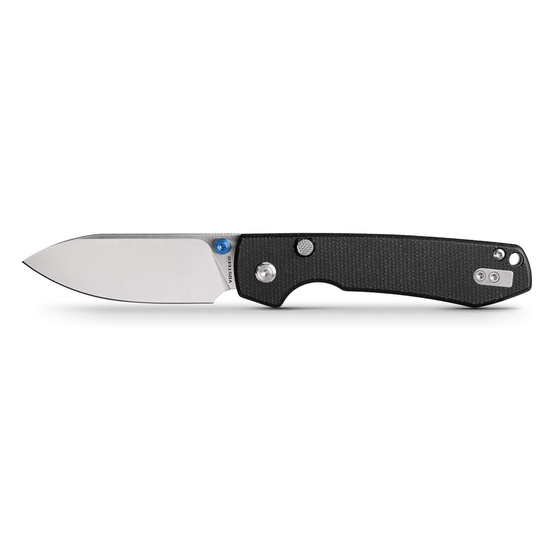 Vosteed Raccoon knife with black Micarta handle and 14C28N blade