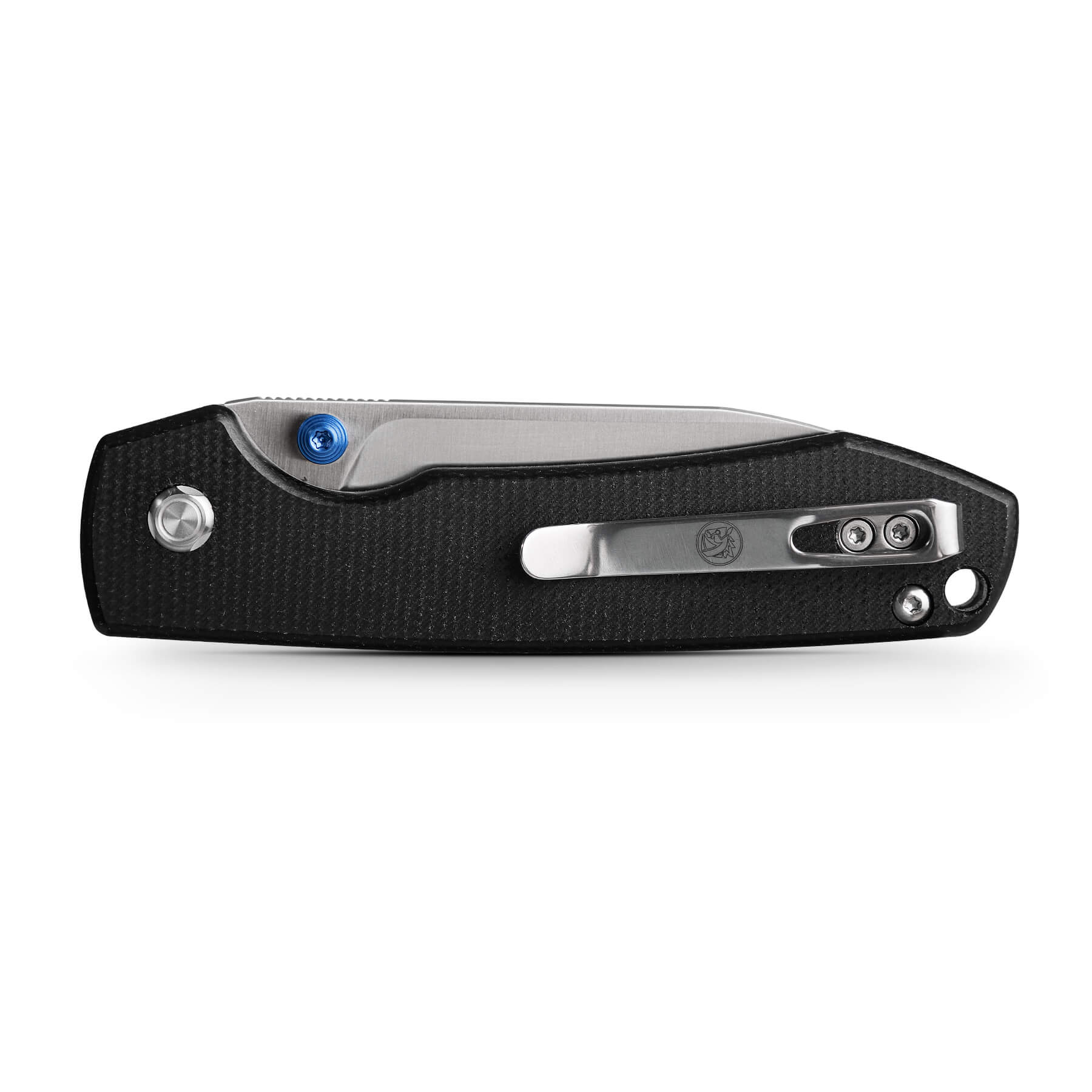 Vosteed Raccoon knife with black Micarta handle closed