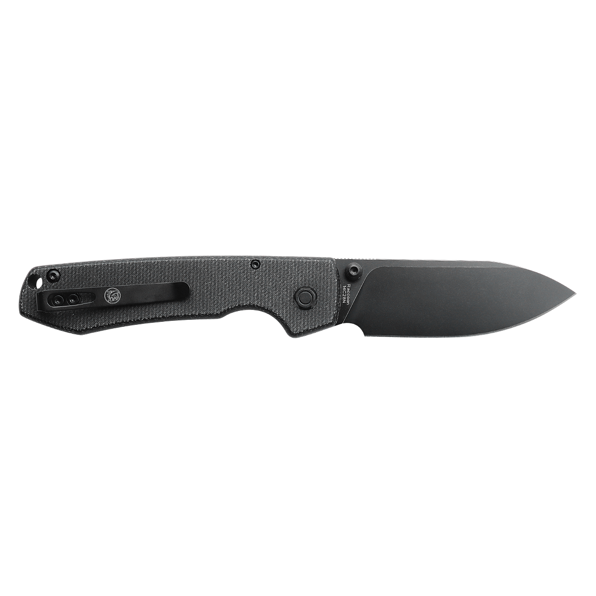 Vosteed Raccoon Knife - Black Micarta Handle and Black Stonewash Blade