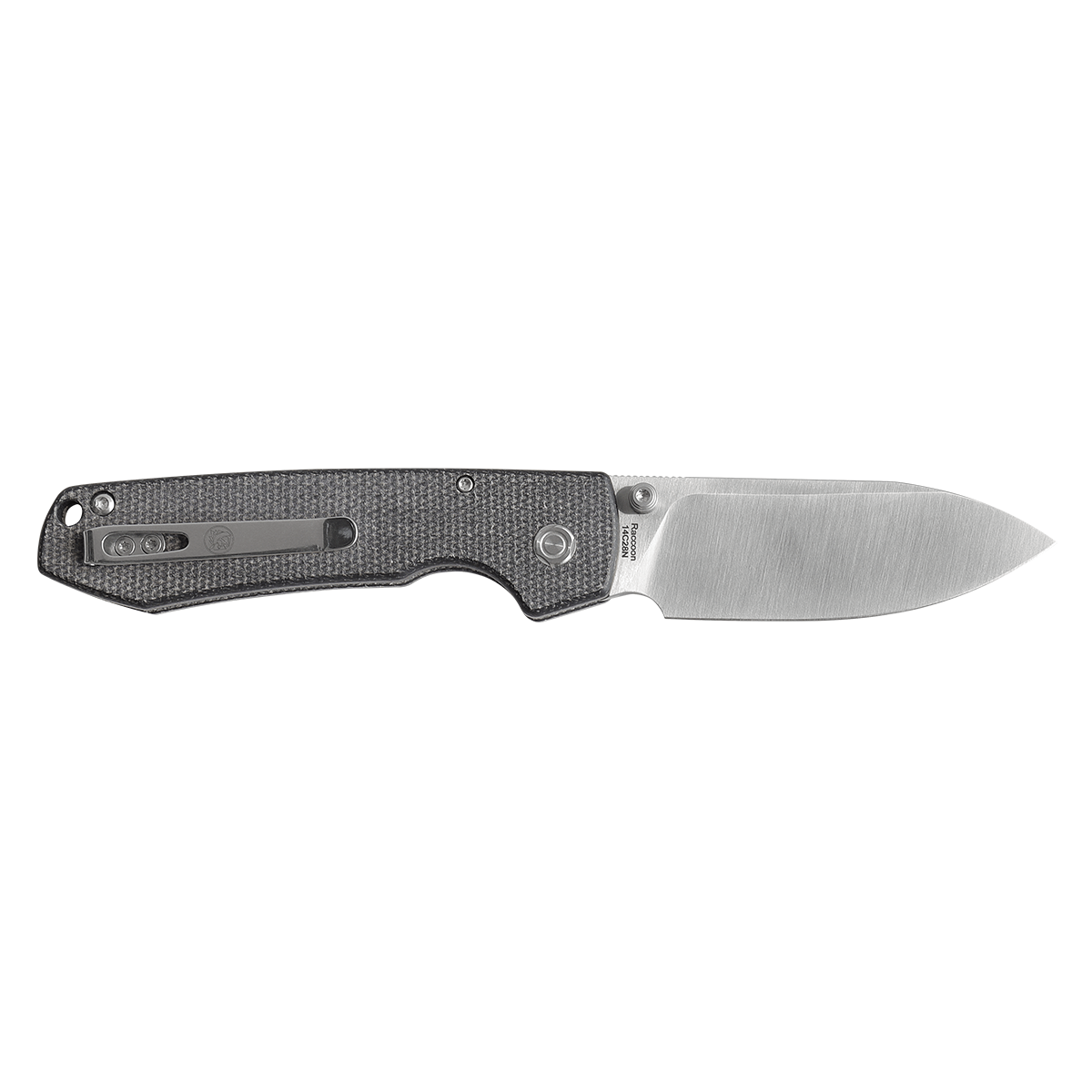 Vosteed Raccoon Knife with Gray Micarta Handle and Pocket Clip