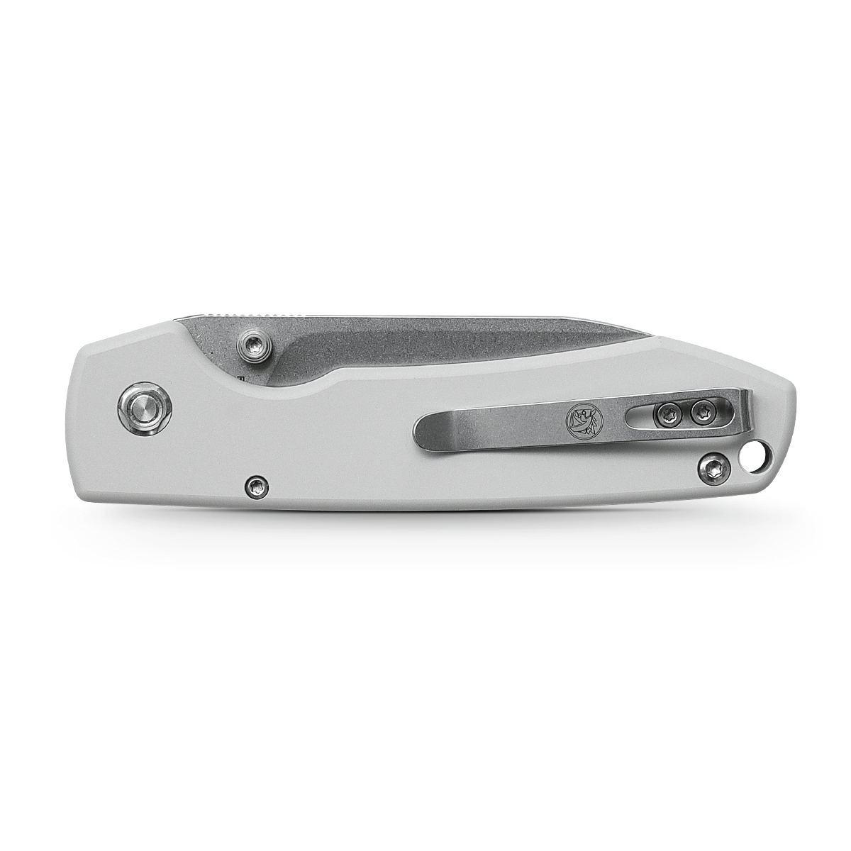 Vosteed Raccoon EDC Knife - White Aluminum Handle and Pocket Clip