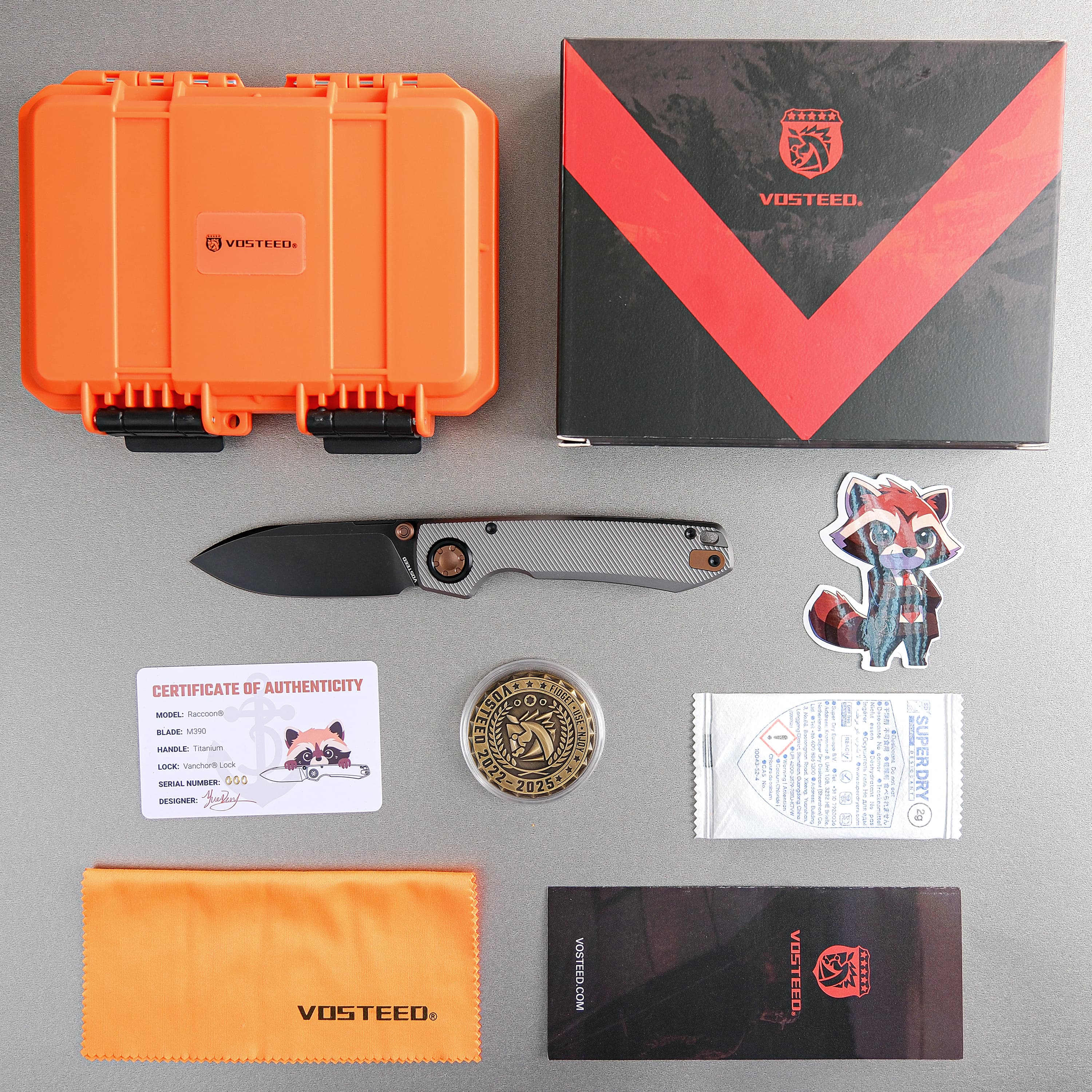 Raccoon® V -Vanchor Lock® (3.22" M390 Blade & Titanium Handle) - A4004