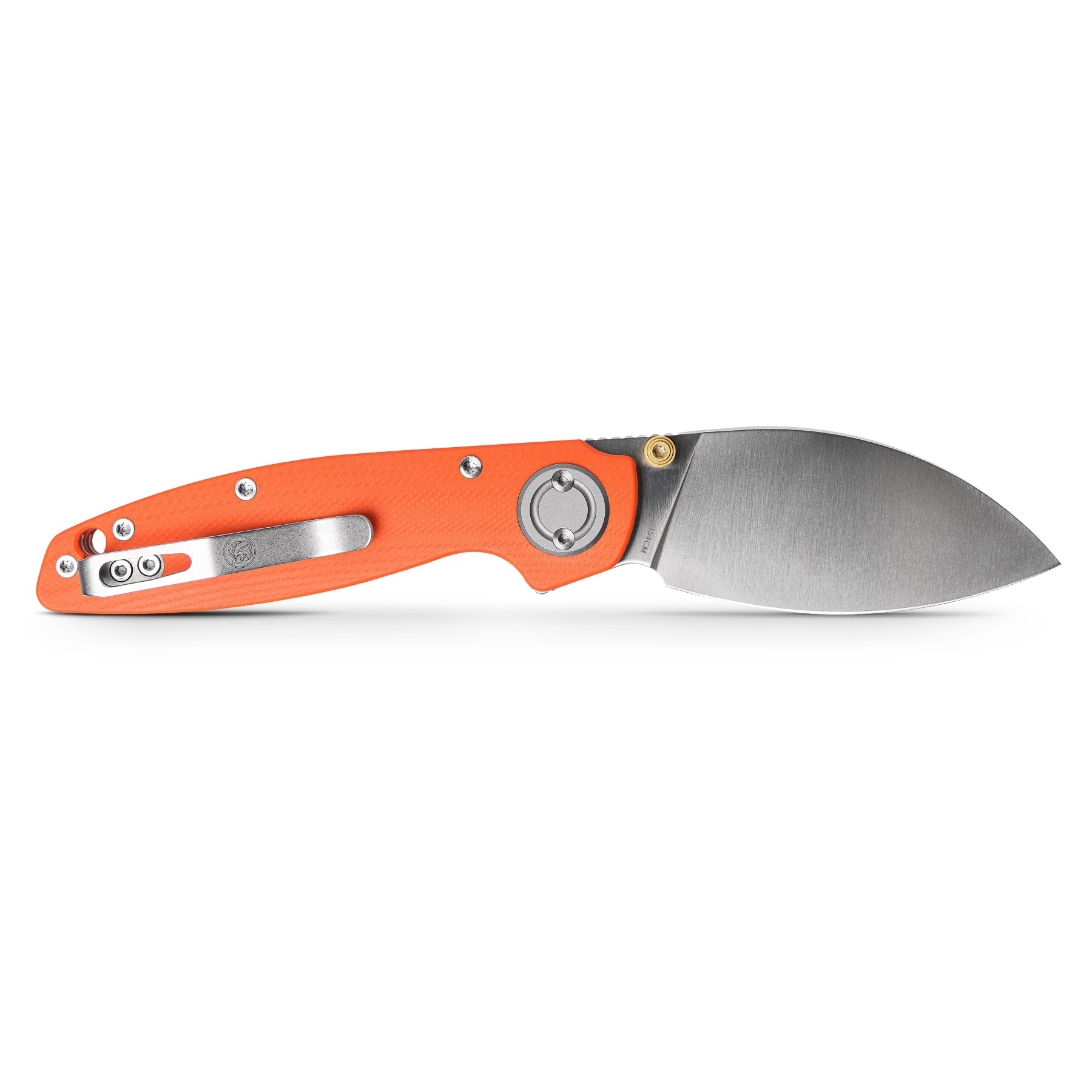 Vosteed Shilin Cutter® EDC knife with orange G10 handle and Vanchor Lock