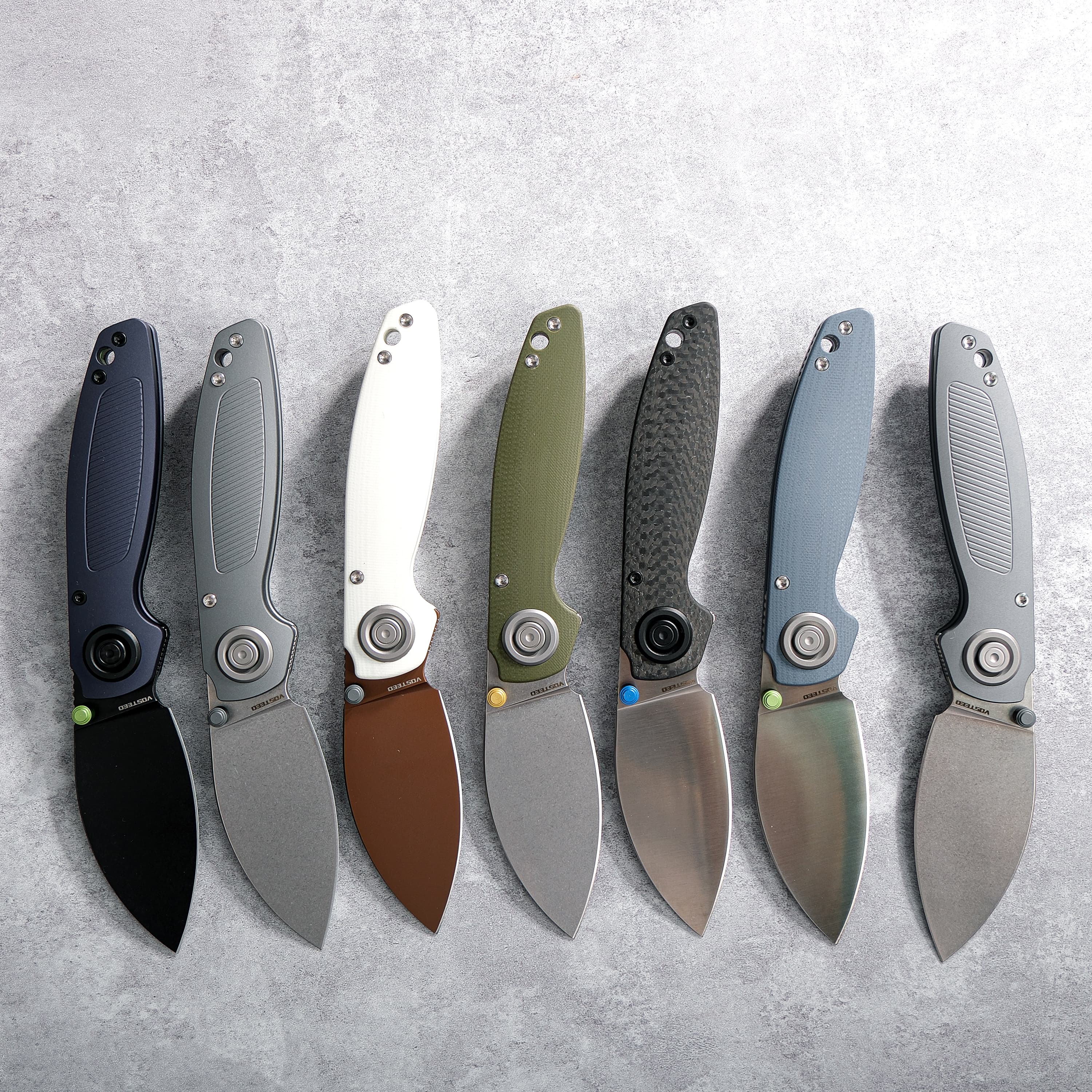 Vosteed Shilin Cutter knives in various colors