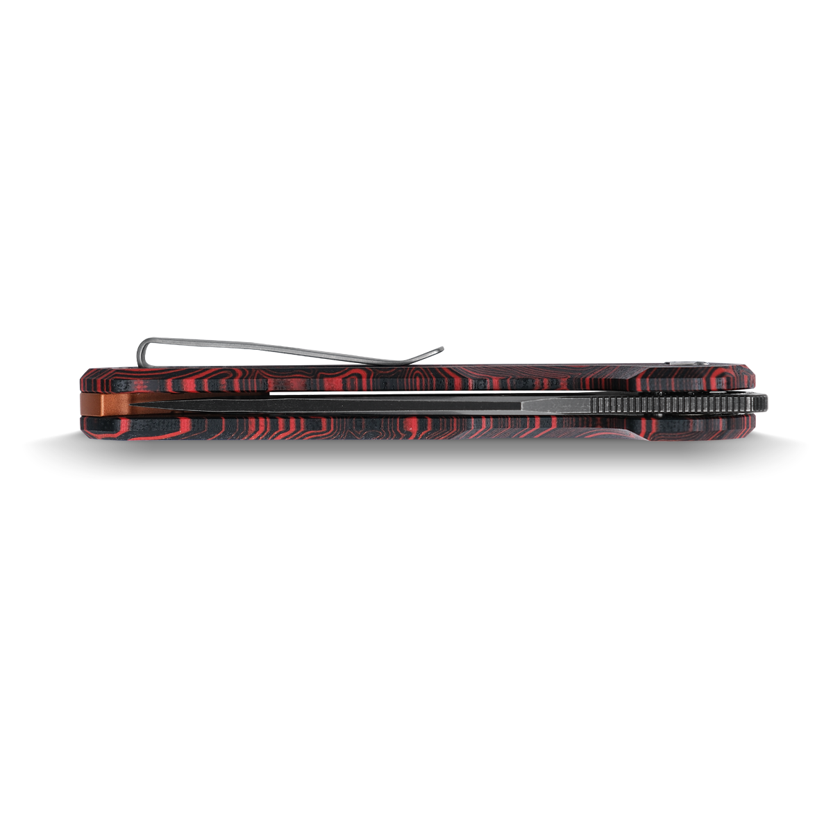 Vosteed Thunderbird Trek Lock Knife - Red G10 Handle Side View