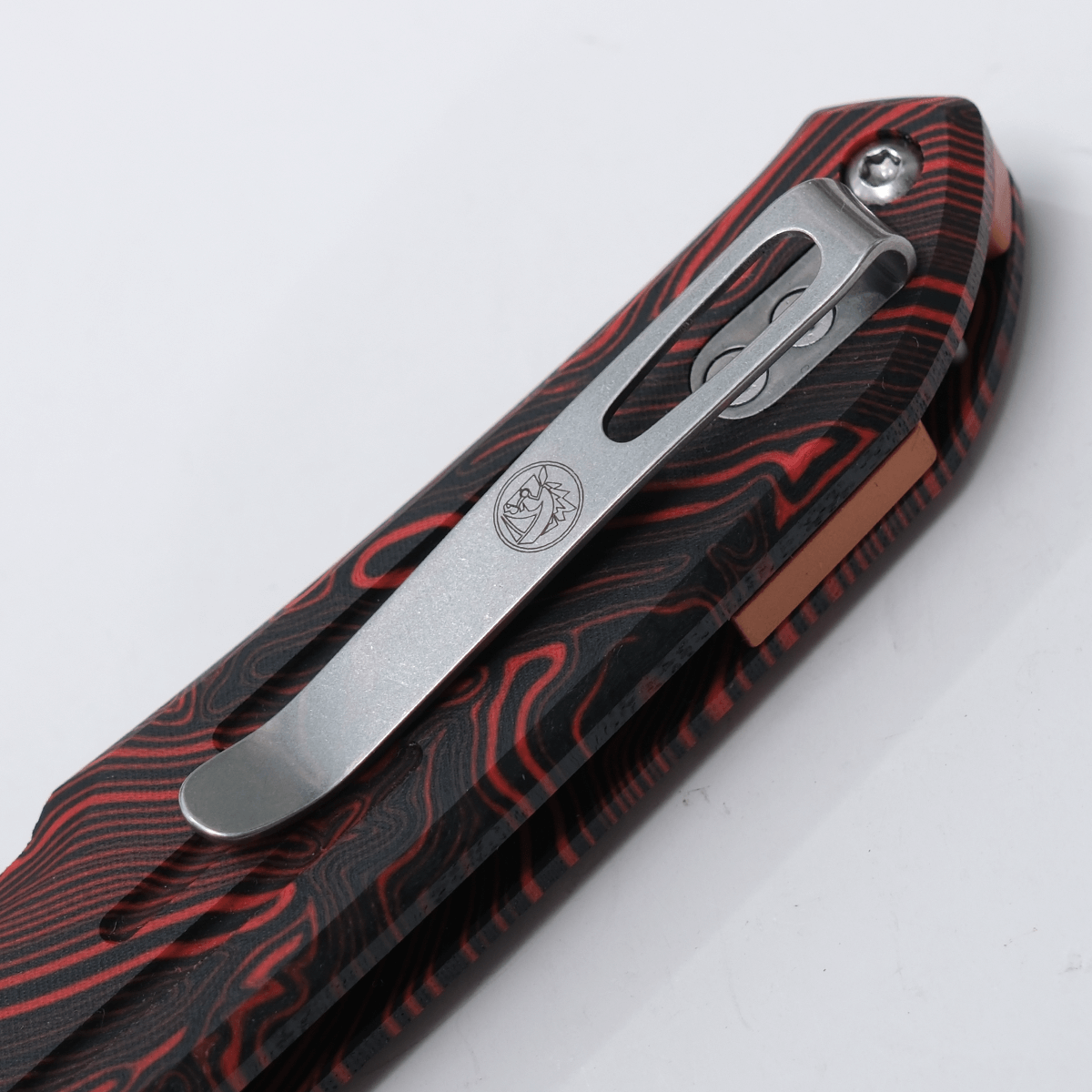 Vosteed Thunderbird Knife: GT-Mascus Handle & Pocket Clip Detail