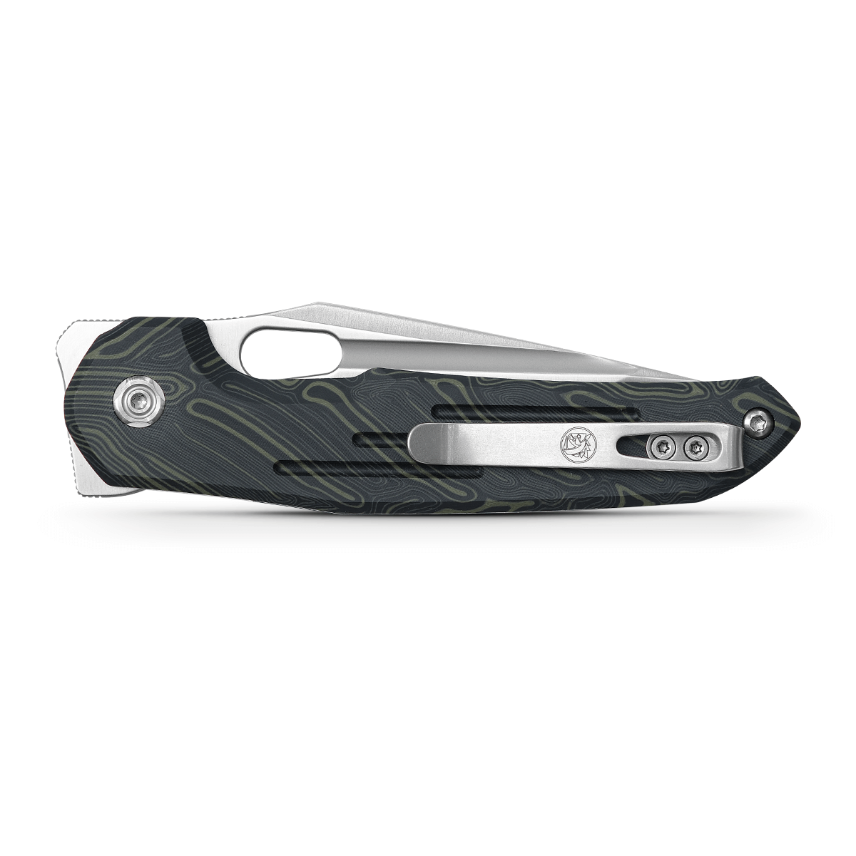 Vosteed Thunderbird knife, topo G10 handle, pocket clip
