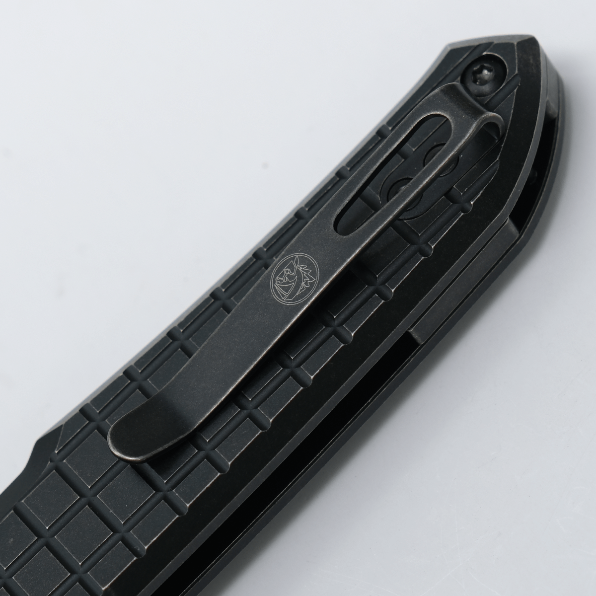 Vosteed Thunderbird knife detail - titanium pocket clip