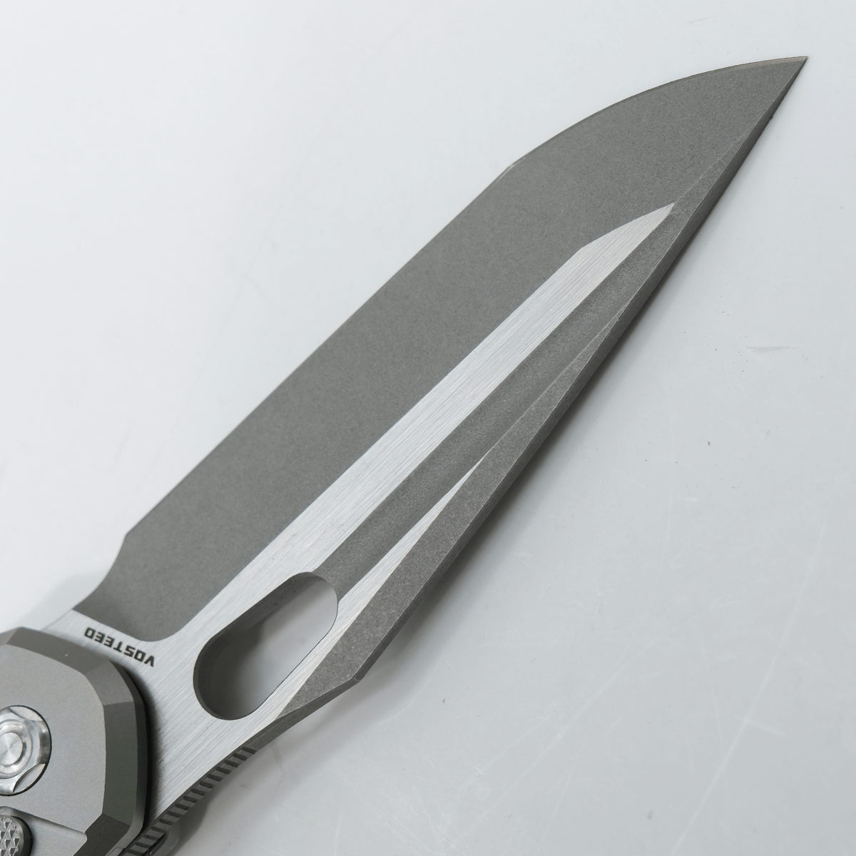 Vosteed Thunderbird knife blade, Elmax steel, compound grind