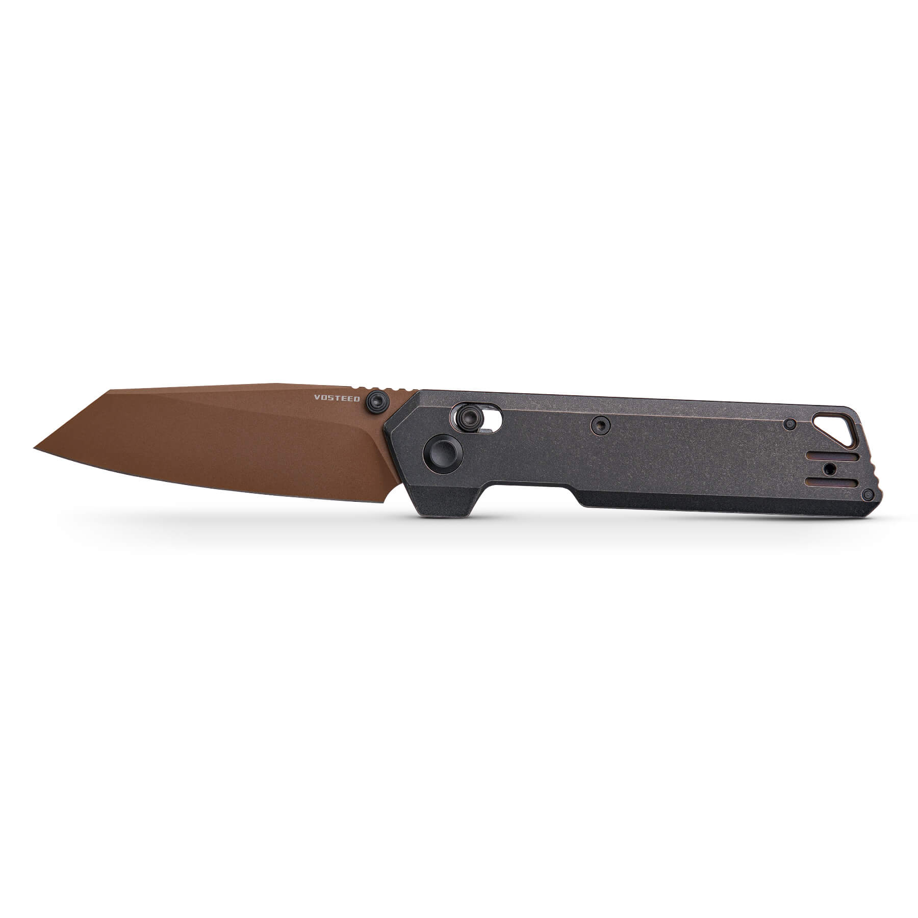 Vosteed Parallel Folding Knife with Black Titanium Handle and Copper PVD Blade