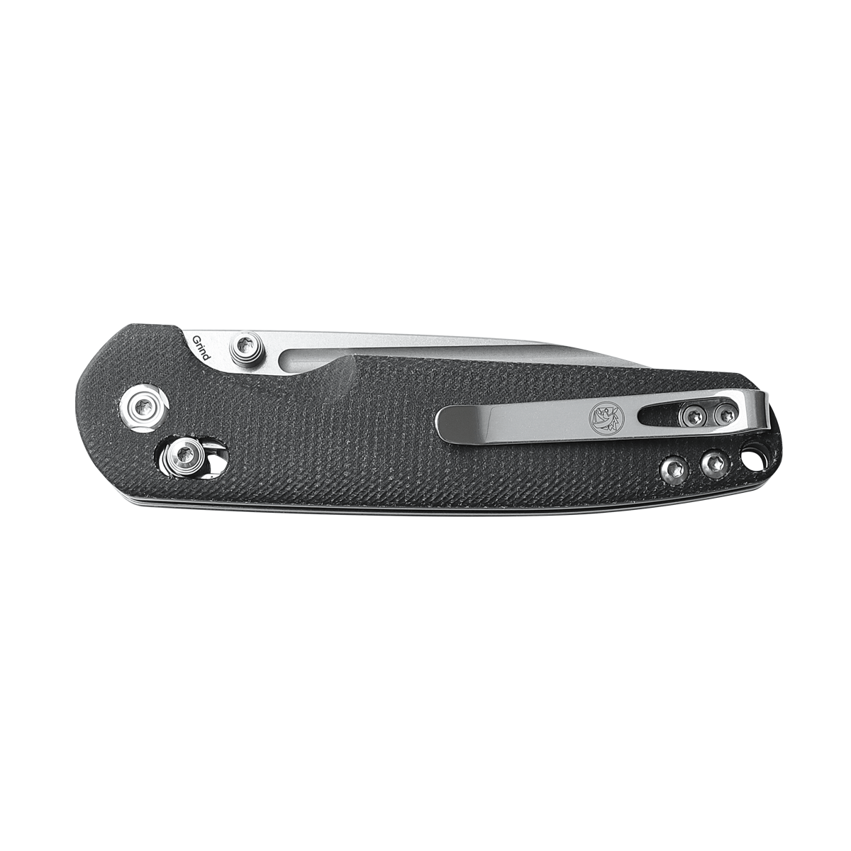 Vosteed Grind knife with pocket clip, black Micarta handle