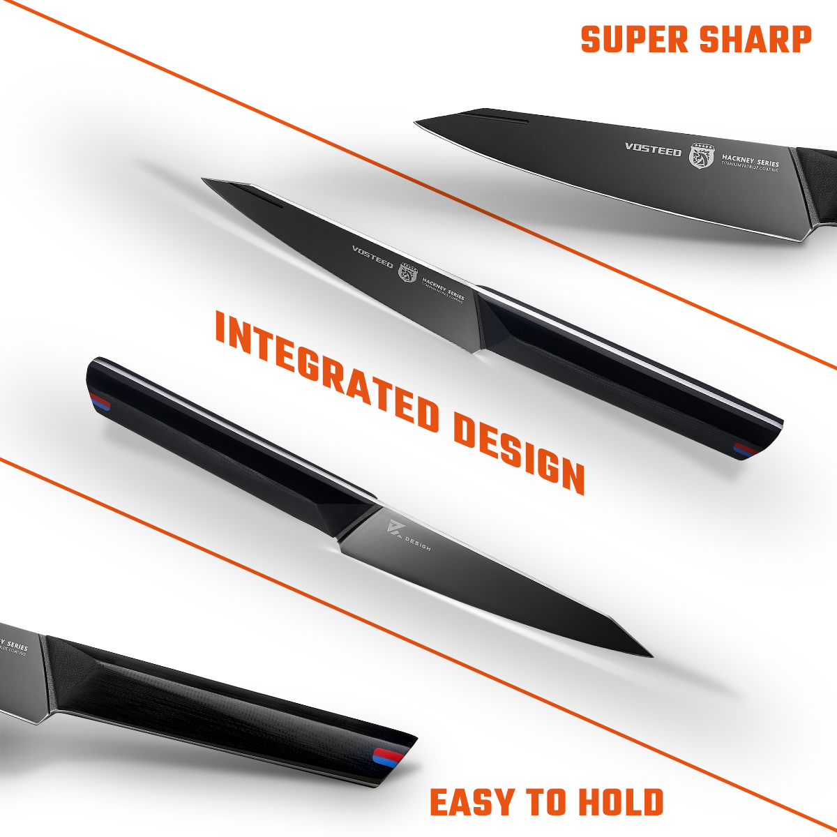 Vosteed Hackney knife set: Integrated design, super sharp, easy to hold.