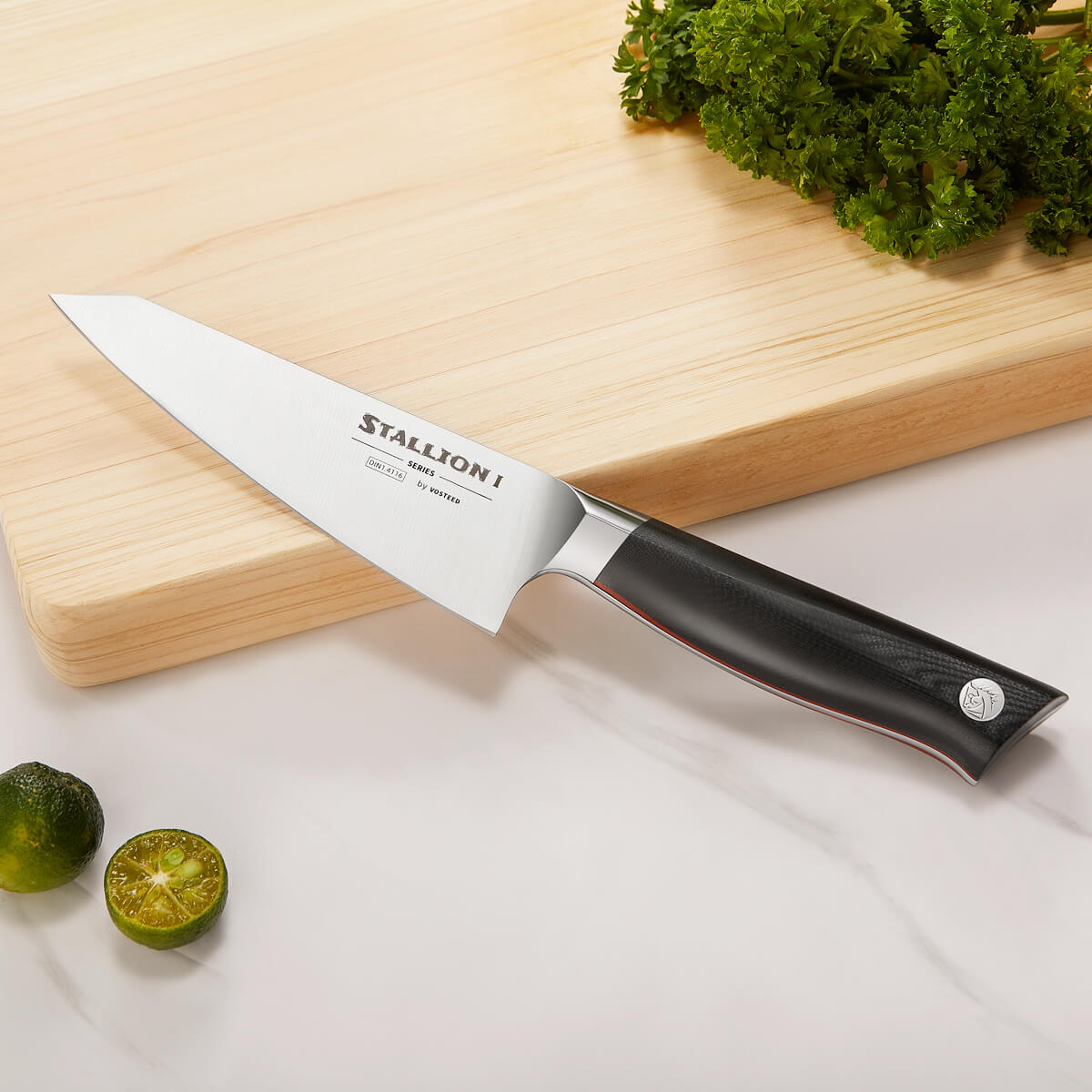 Vosteed Stallion I Boning Knife on Cutting Board