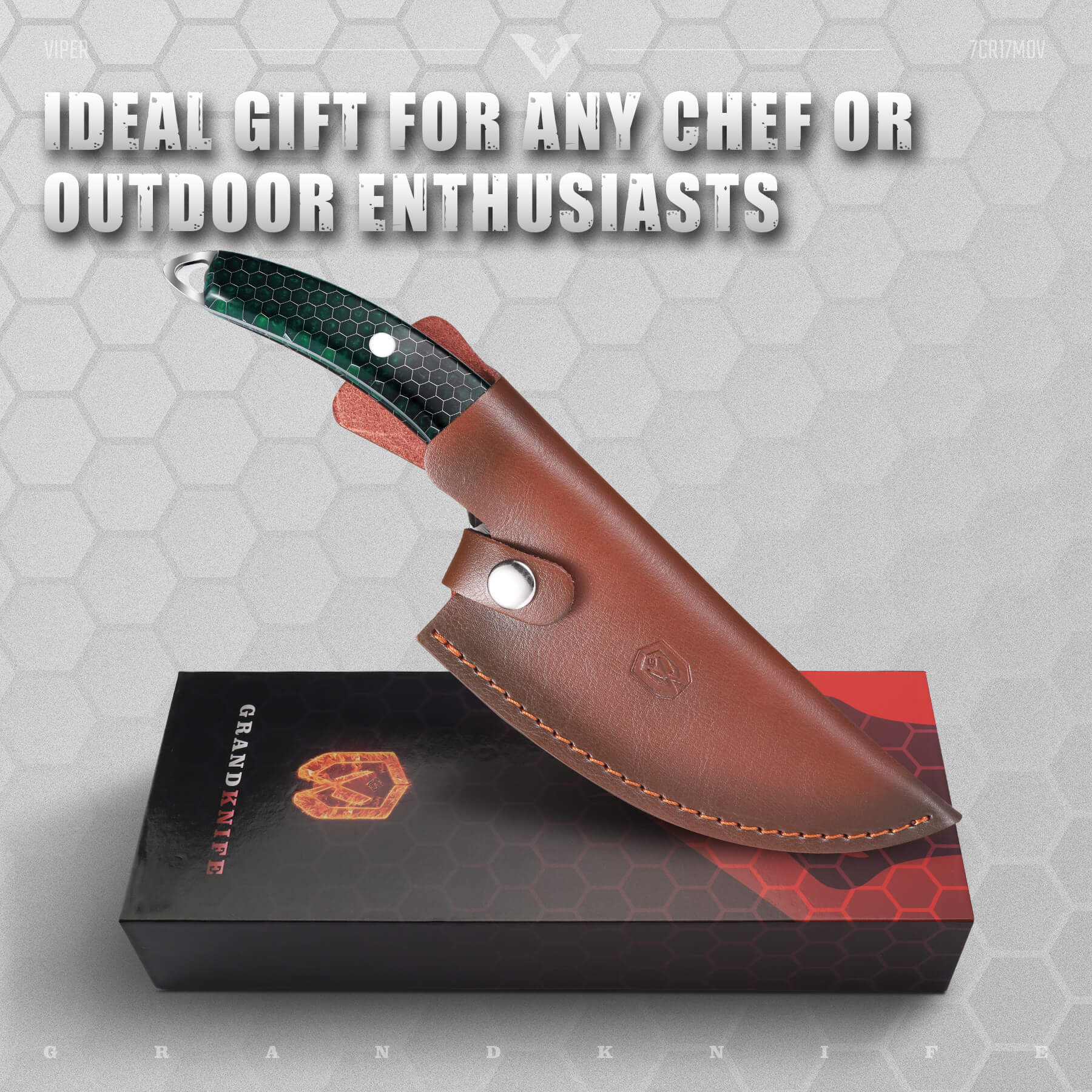 Viper Boning Knife Ideal Gift for Chefs and Outdoor Enthusiasts #color_green