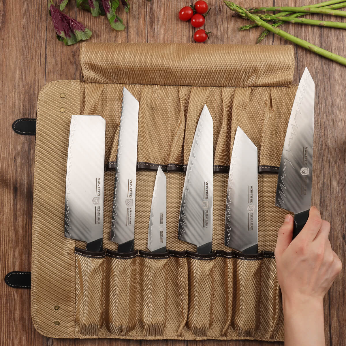 Vosteed Knife Roll Bag with knives