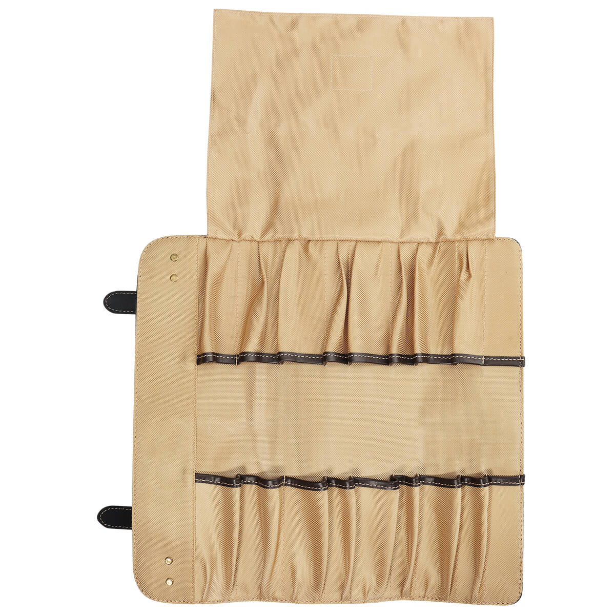 Open Vosteed Leather Knife Roll Bag interior