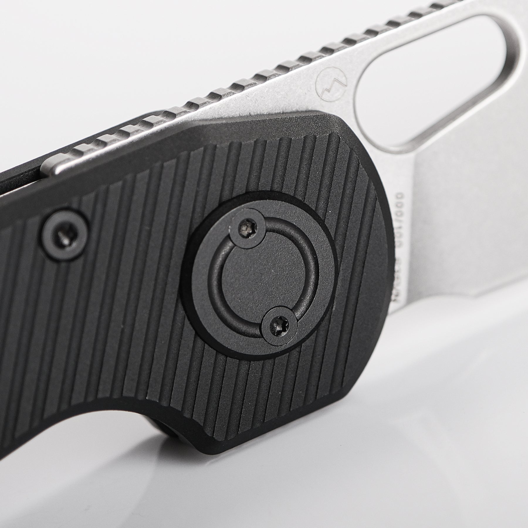 WMK EXCLUSIVE VOSTEED ANKYLO VANCHOR LOCK POCKET KNIFE BLACK LINED ALUMINUM S35VN STEEL STONEWASHED BLADE A1915