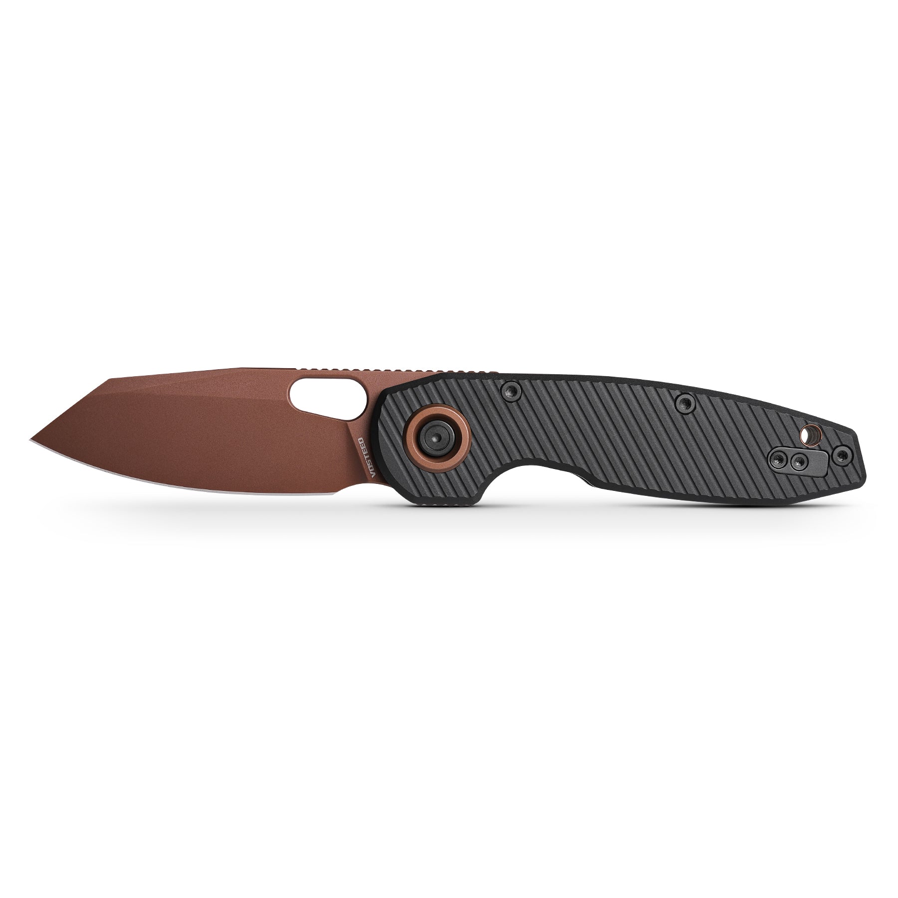 WMK EXCLUSIVE VOSTEED ANKYLO VANCHOR LOCK POCKET KNIFE BLACK LINED ALUMINUM S35VN STEEL COPPER PVD BLADE A1916