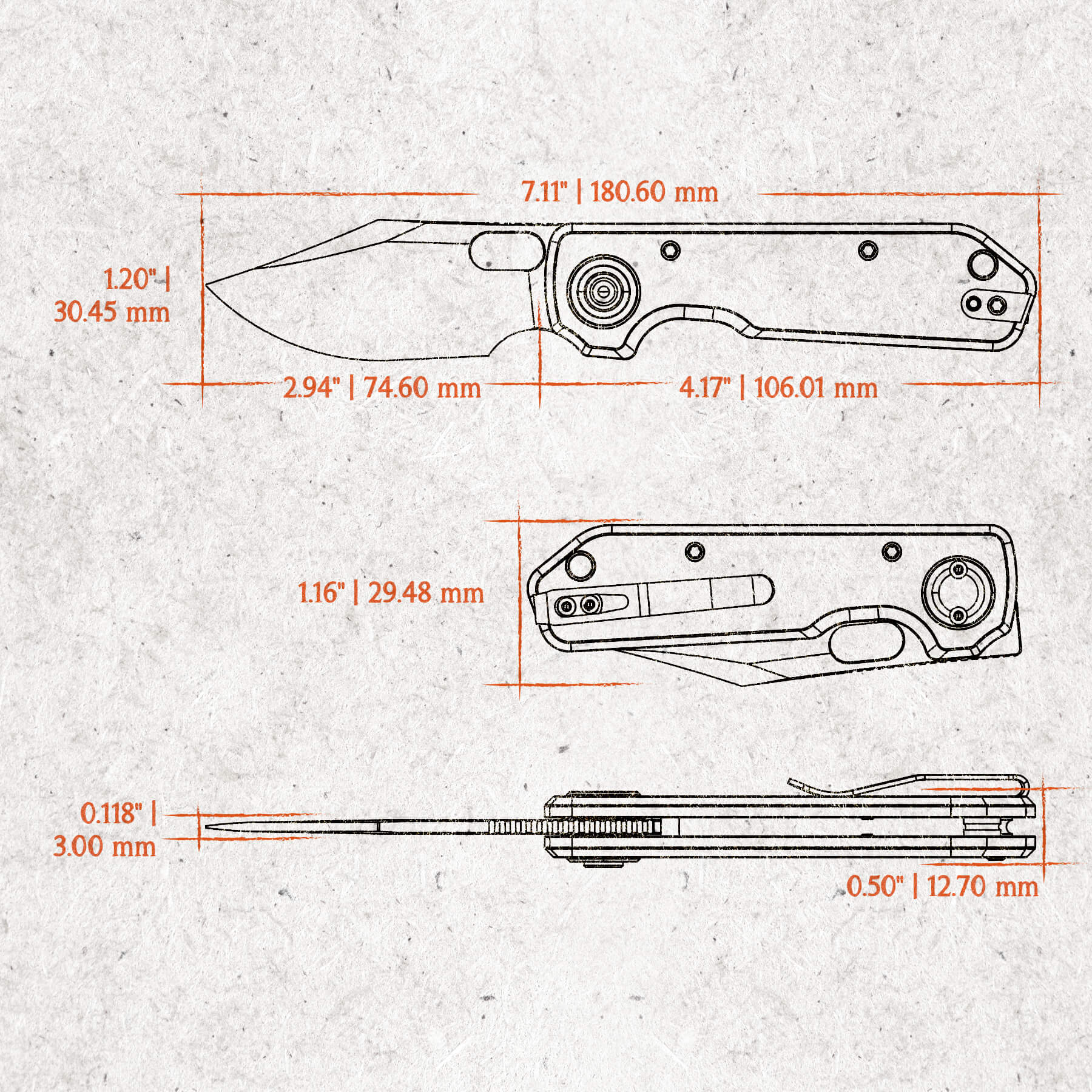 Akita - Vanchor Lock® (2.94" S35VN Blade & Aluminum Handle) - A2402