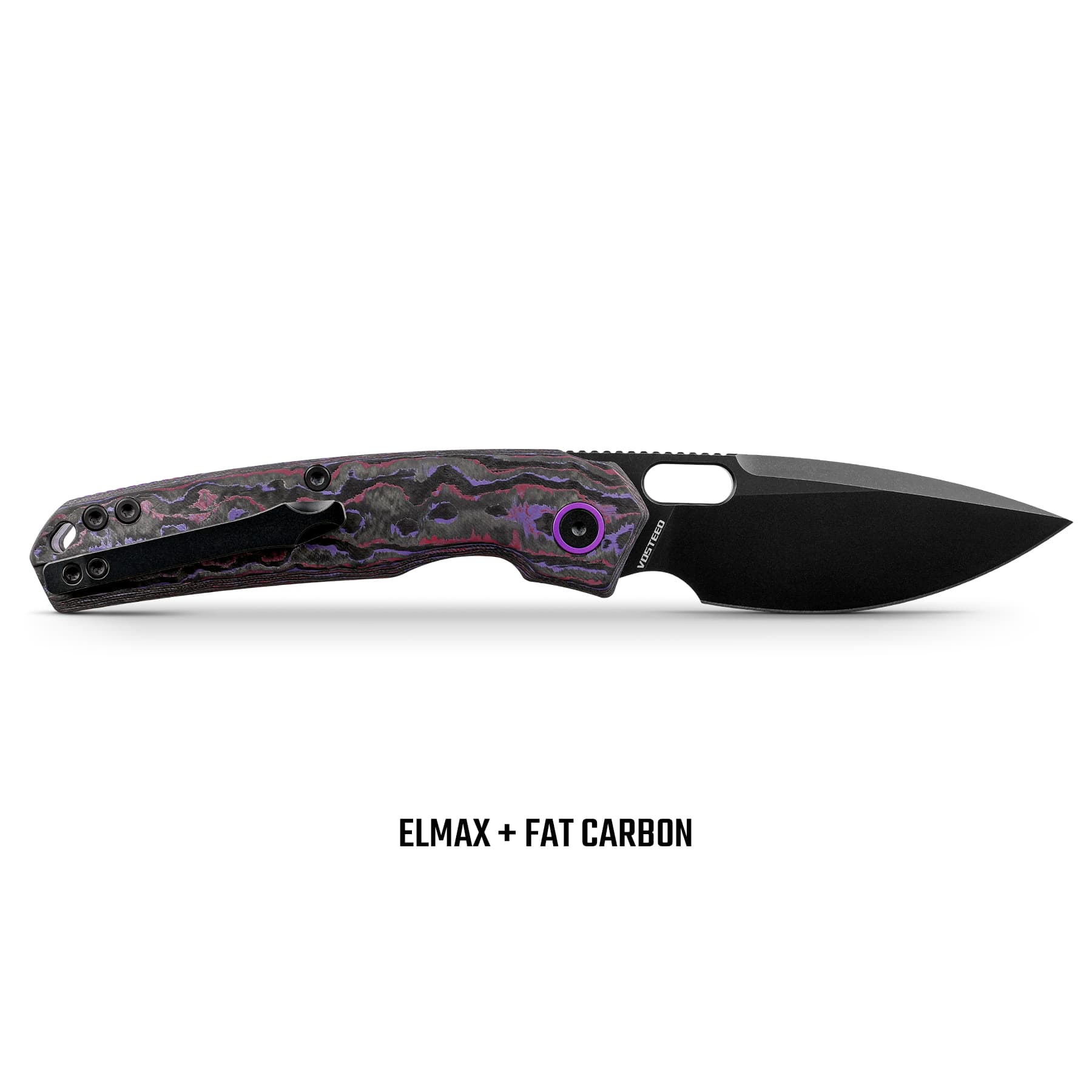 BLADEHQ Exclusive Vosteed Psyop Top Liner Lock Knife Purple Haze