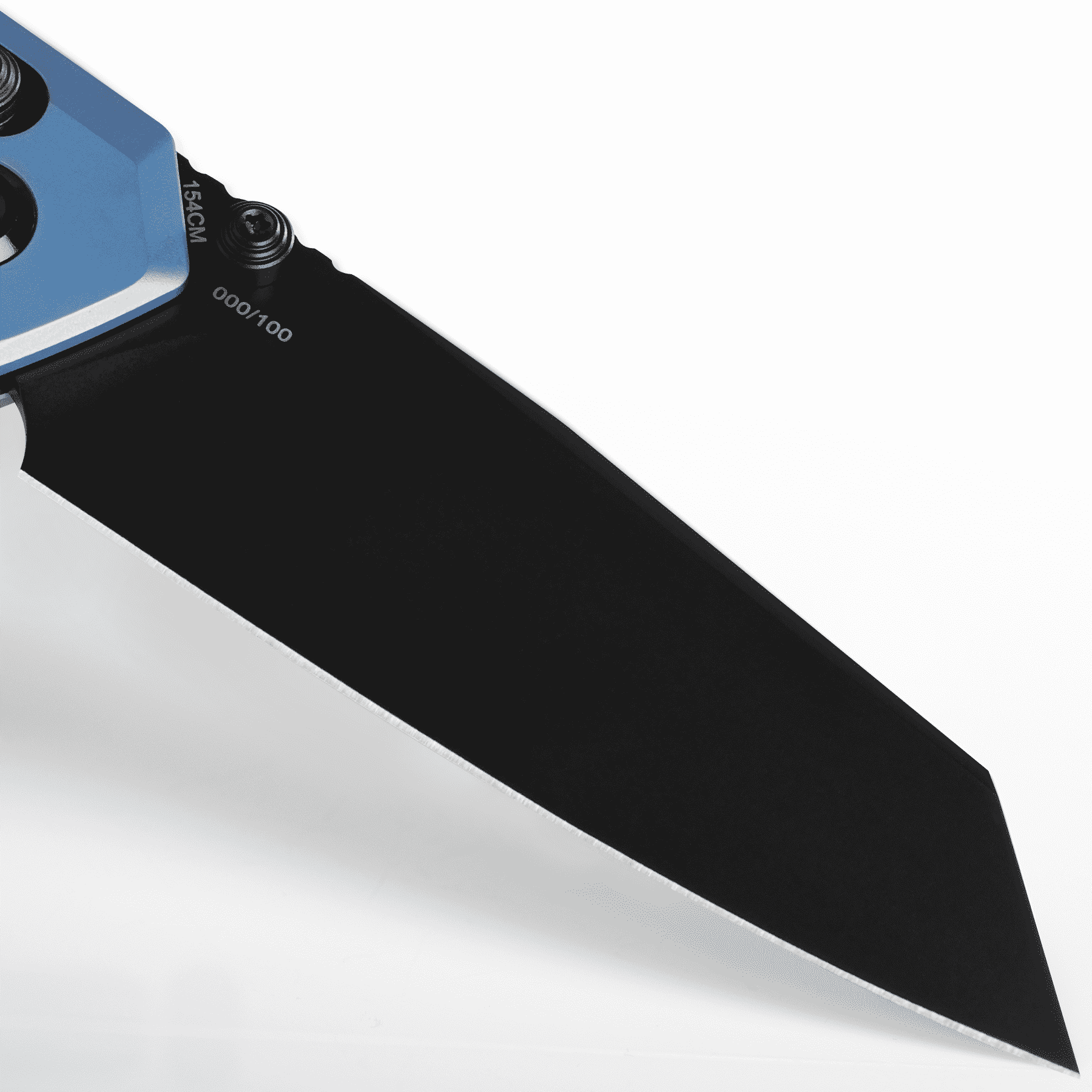 BLADEHQ Exclusive Vosteed Parallel Zero Forks Crossbar Lock Knife Blue Titanium (3" Black) A3512