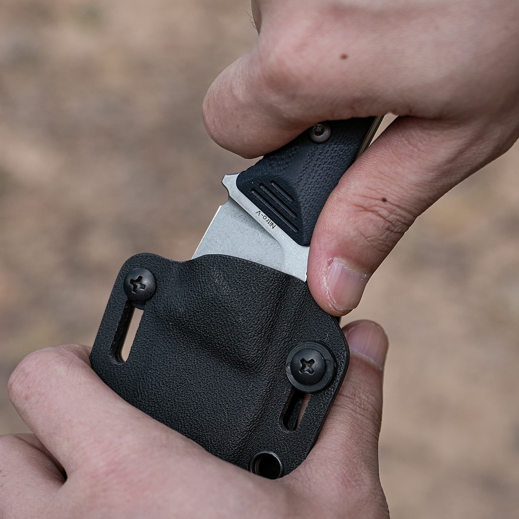 H-Back Black G10 Fixed Knife | S.O.A.R. Clip Outdoor Edge