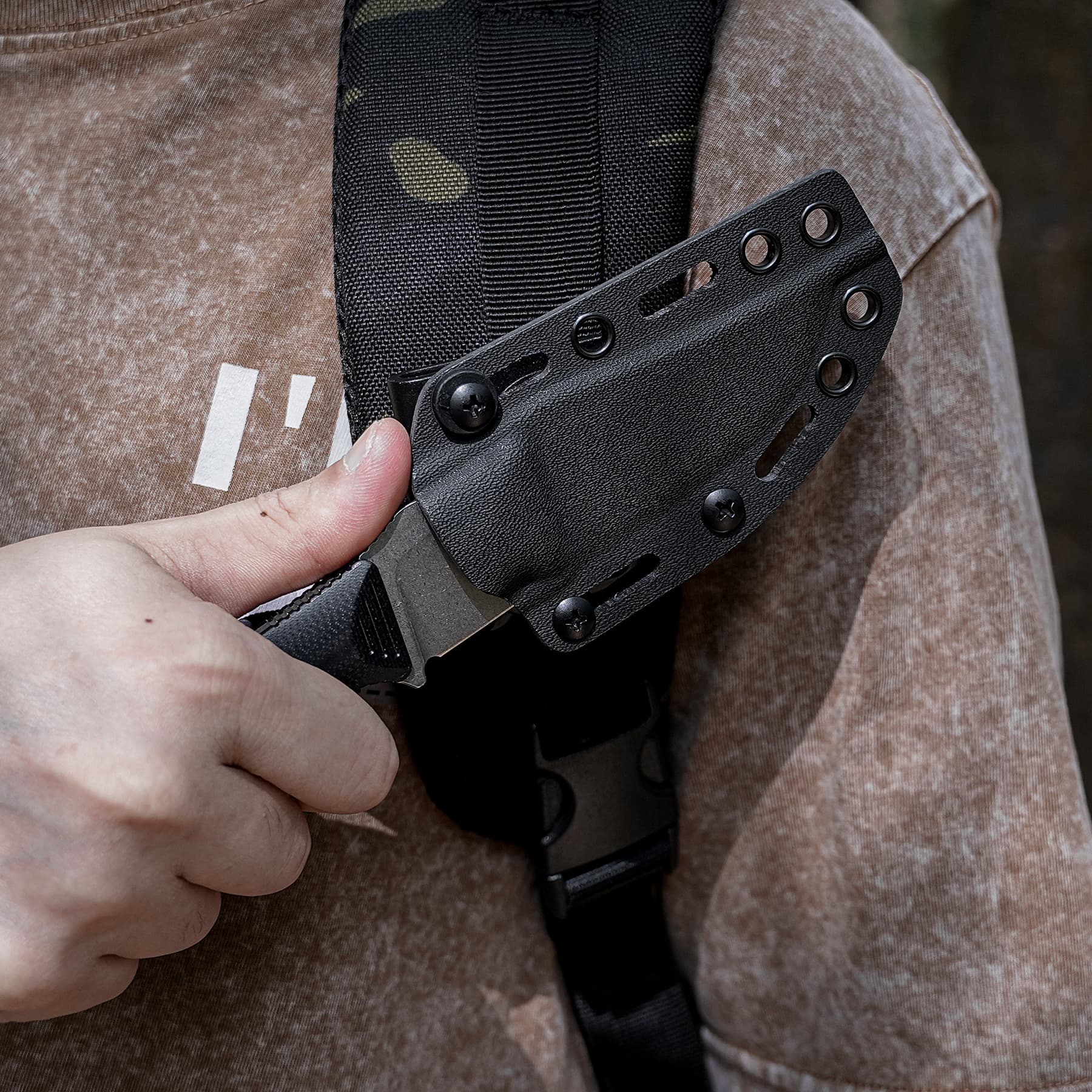 H-Back - Fixed Blade Knife (2.92" Nitro-V Blade & G10 Handle) With S.O.A.R. Clip - D0404