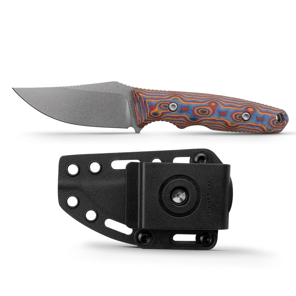 H-Back Copper Raindrop Micarta Fixed Knife | S.O.A.R. Clip Outdoor