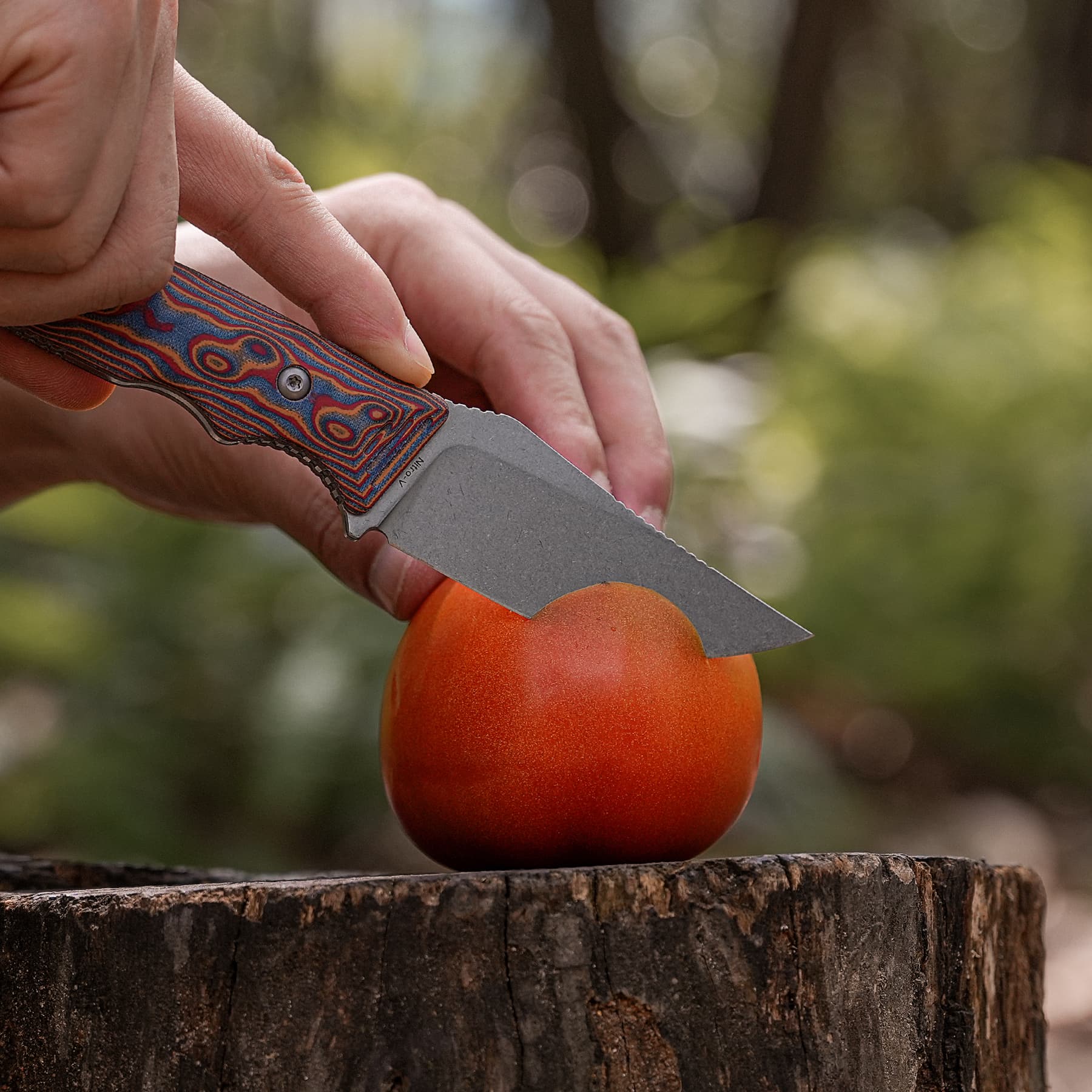 H-Back Copper Raindrop Micarta Fixed Knife | S.O.A.R. Clip Outdoor