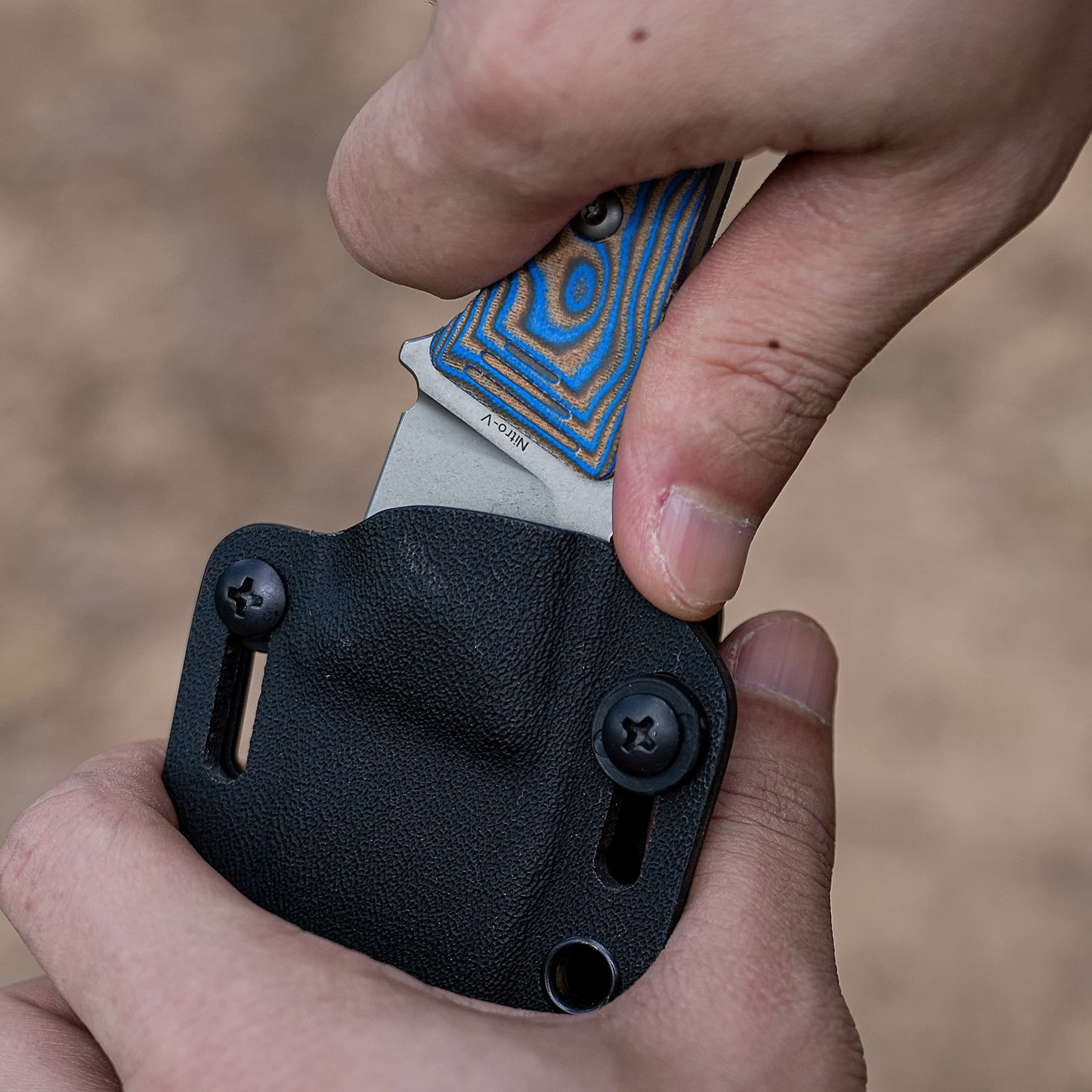 H-Back - Fixed Blade Knife (2.92" Nitro-V Blade & Micarta Handle) With S.O.A.R. Clip - D0407