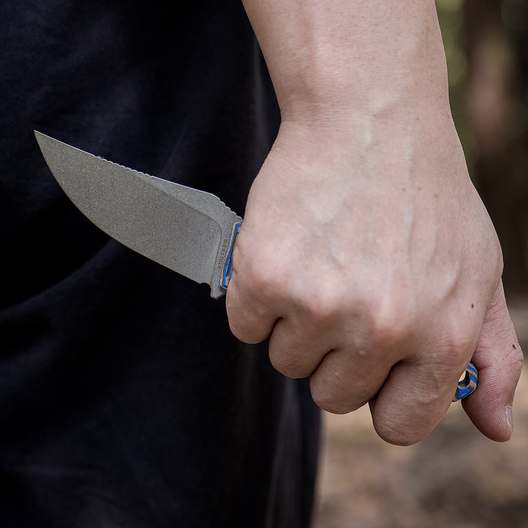 H-Back Blue Ocean Micarta Fixed Knife | S.O.A.R. Clip Outdoor Edge