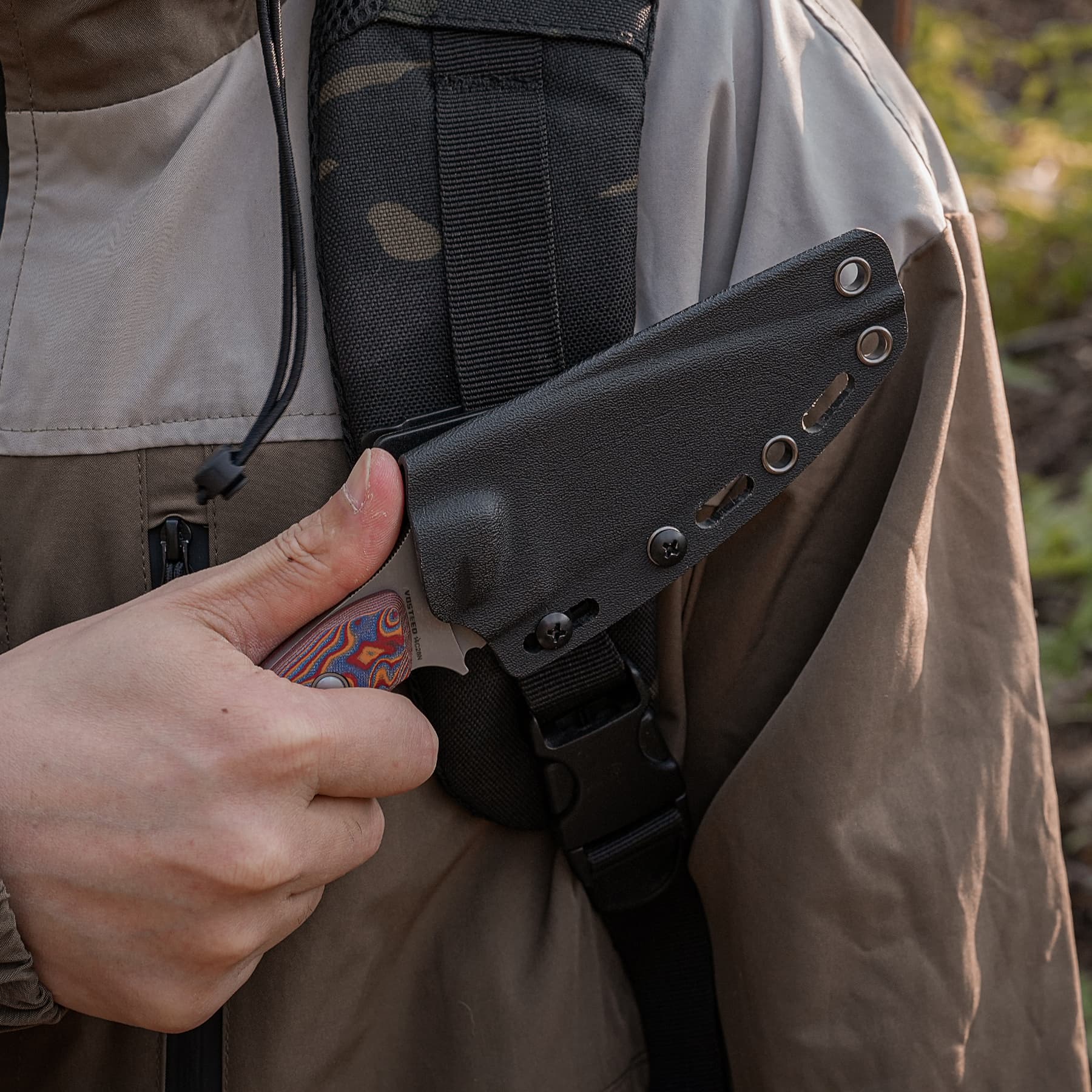 Coming Soon - Inferno- Fixed Blade Knife (3.57" 14C28N Blade & Micarta Handle) With S.O.A.R. Clip - D0803)