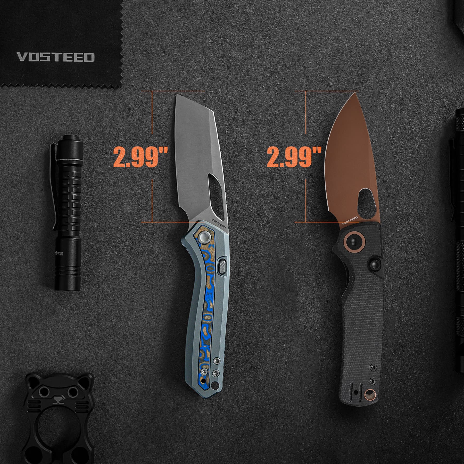 Kroc -Top Liner Lock (2.99" S35VN Blade & Aluminum & Ocean Micarta Handle) - A1801
