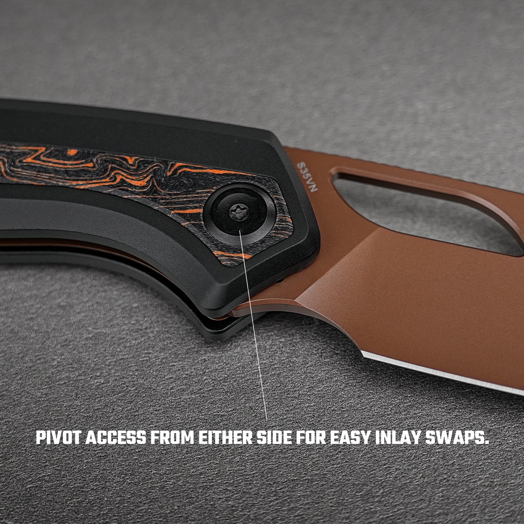 Kroc 329 -Top Liner Lock (3.29" S35VN Blade & Aluminum & Topo G10 Handle) - A1810