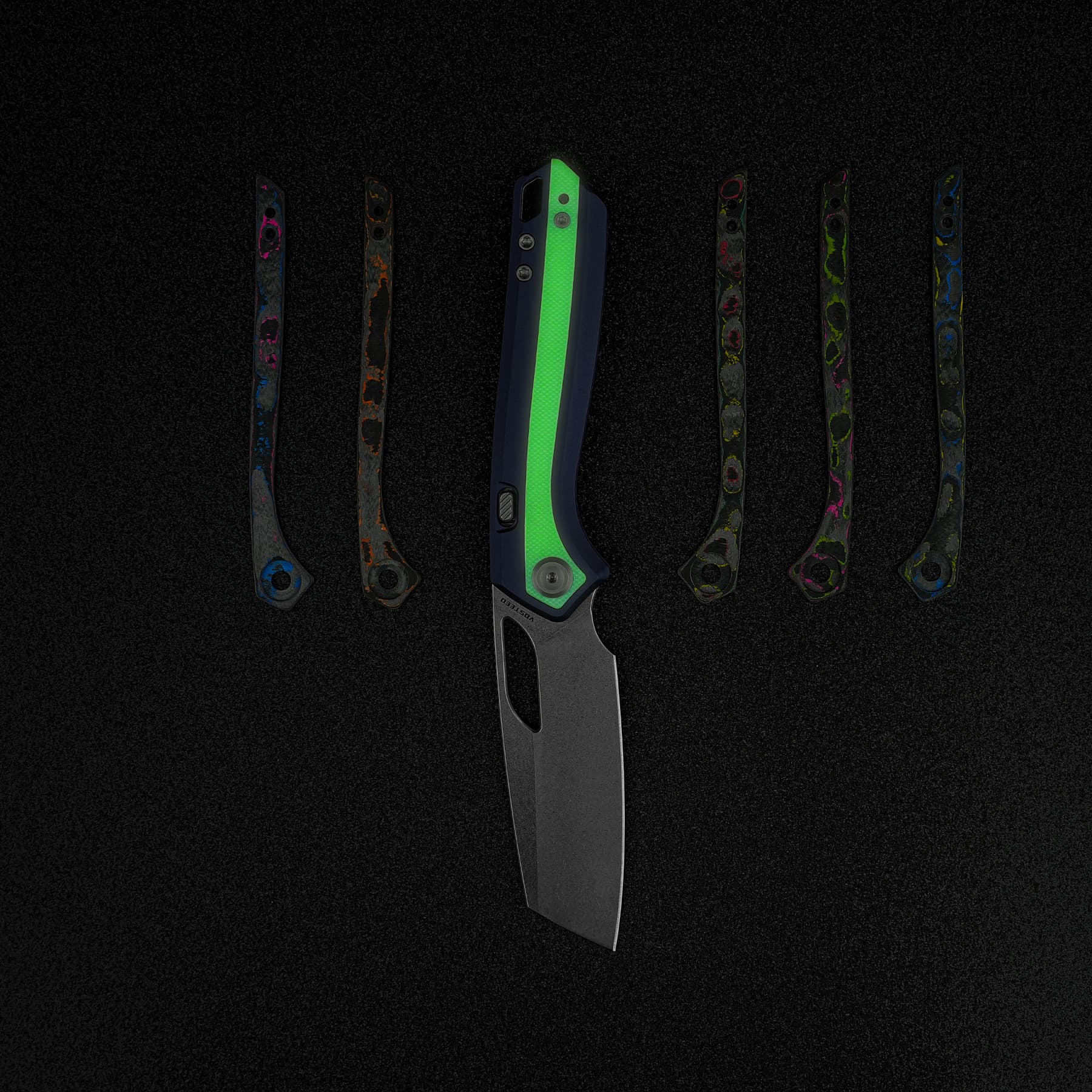 Kroc 329 -Top Liner Lock (3.29" S35VN Blade & Aluminum & Glow-in-the-Dark G10 Handle) - A1814