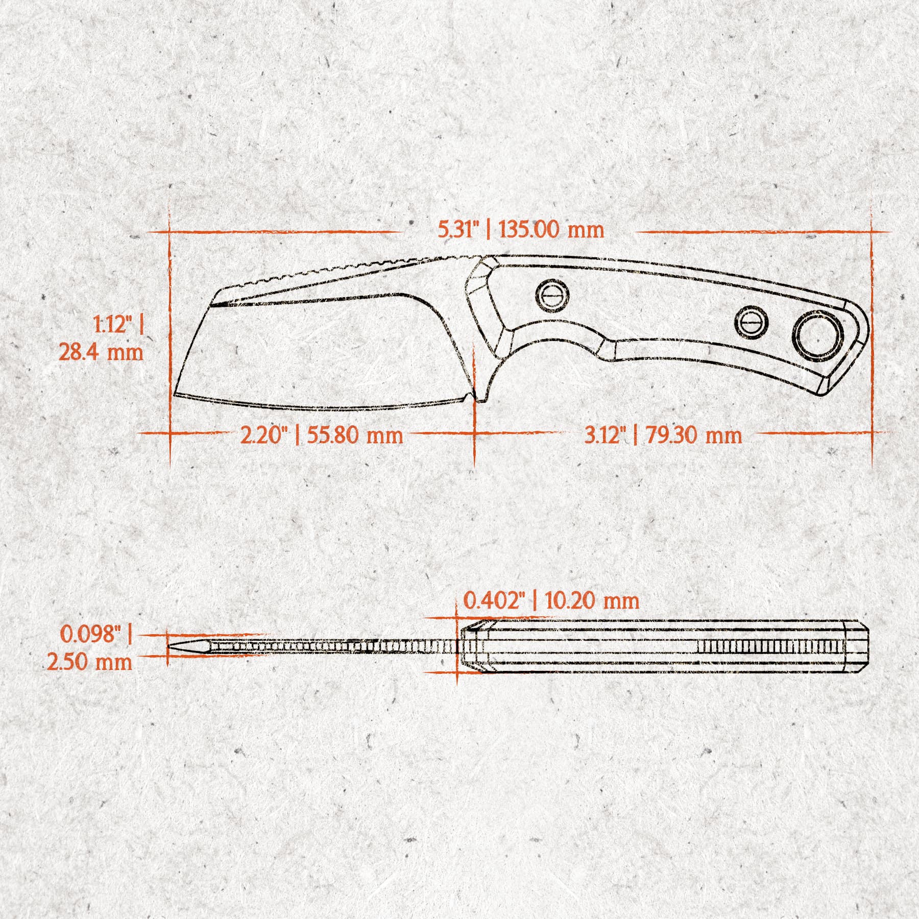 Marmoset - Fixed Blade Knife - (2.20" AEB-L Blade & Micarta Handle) - D0704 - AMAZON & TIKTOK EXCLUSIVE