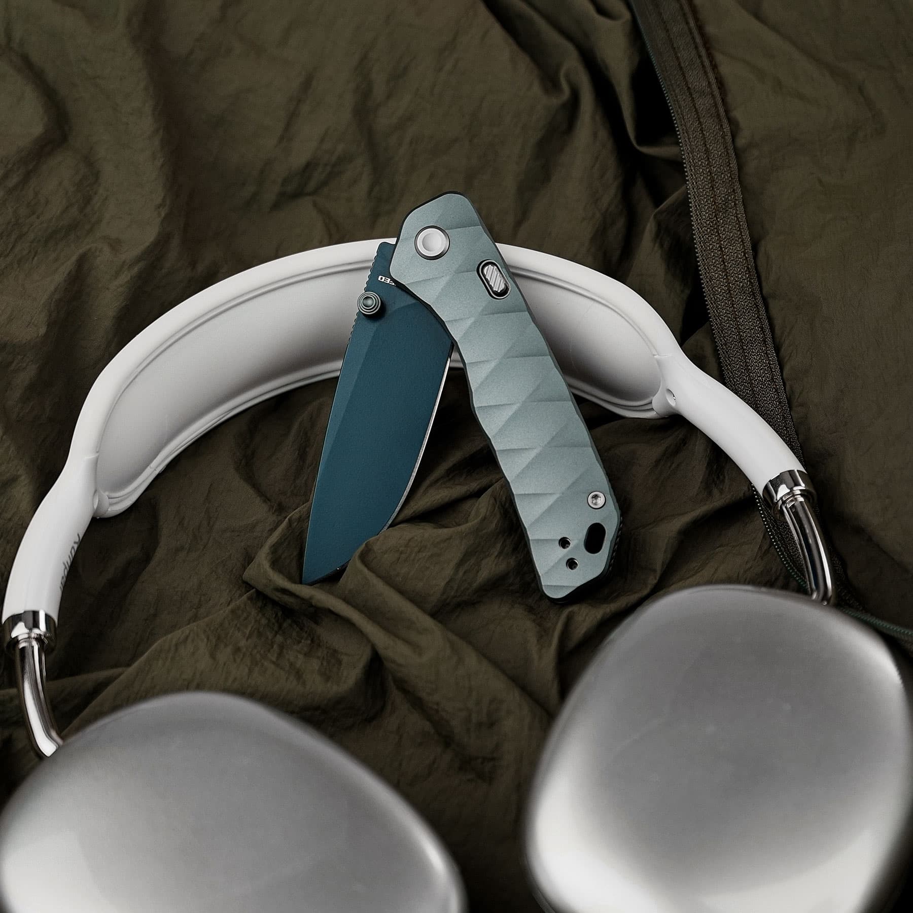 Marten 154CM Pocket Knife | Orange Aluminum Safety Folder