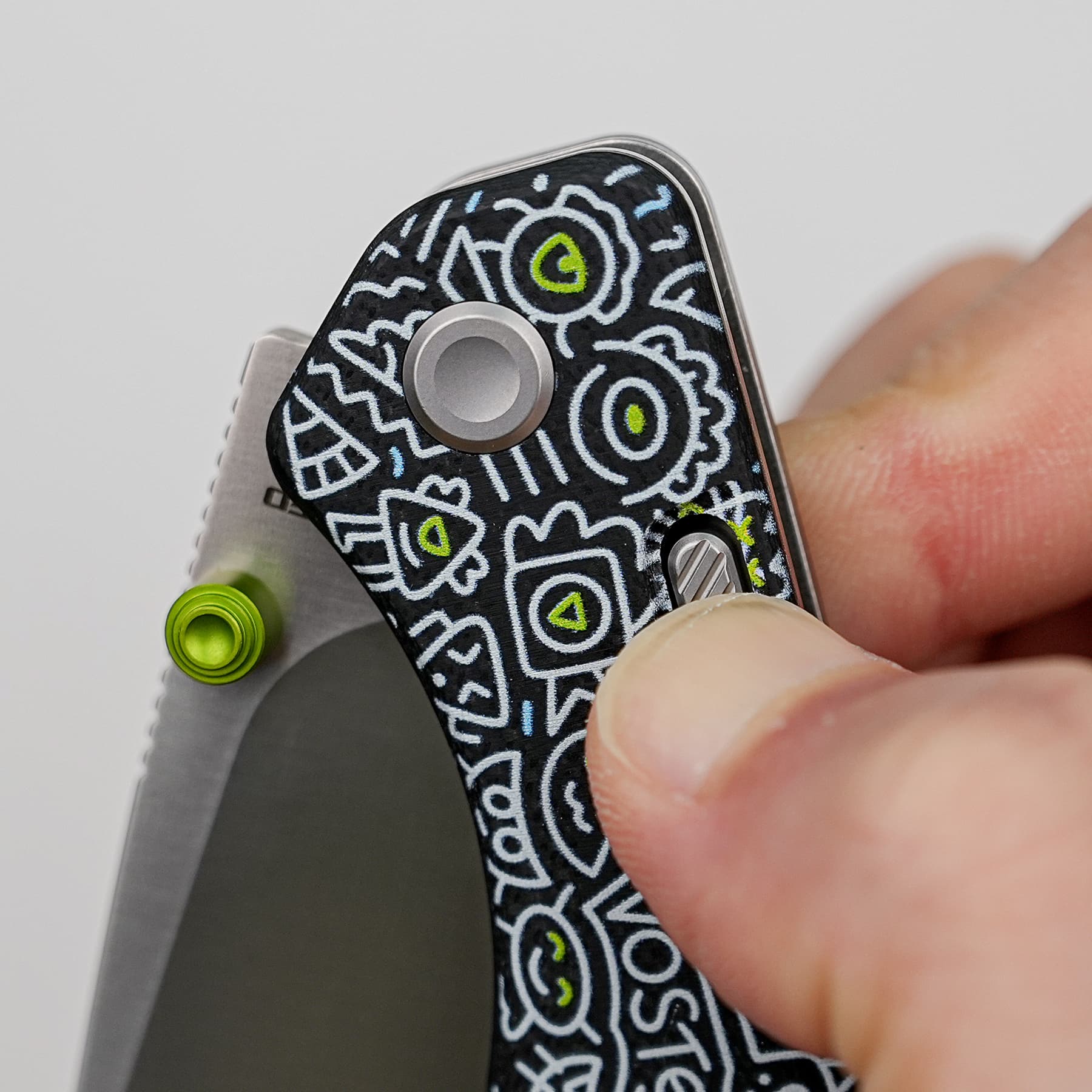 Marten 154CM Pocket Knife | Doodle Monster G10 Safety Folder