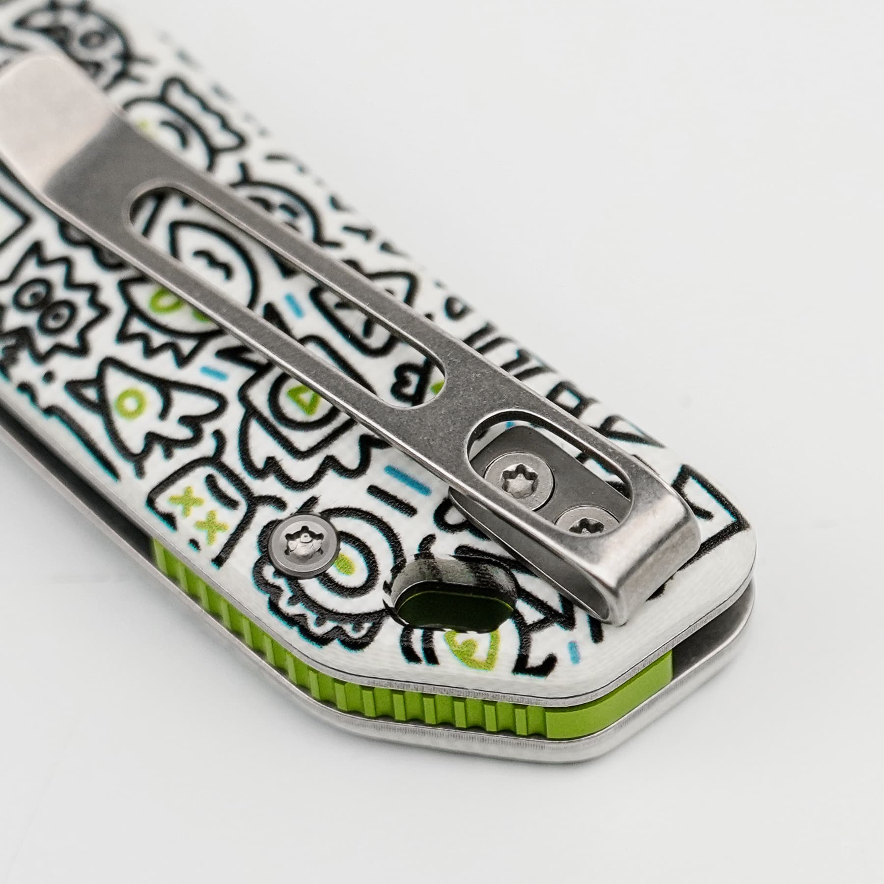 Marten 154CM Pocket Knife | Doodle Monster G10 Safety Folder