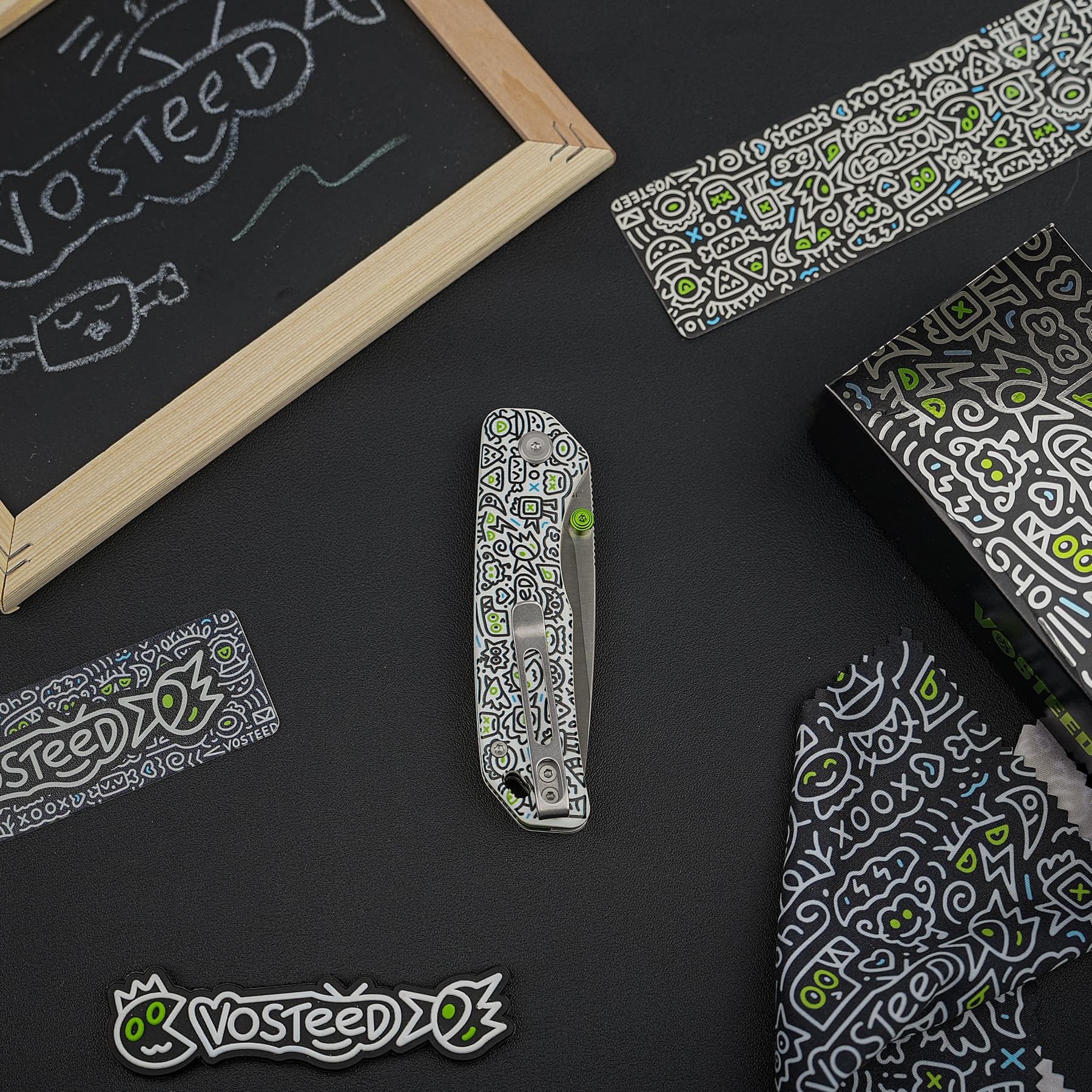 Marten 154CM Pocket Knife | Doodle Monster G10 Safety Folder