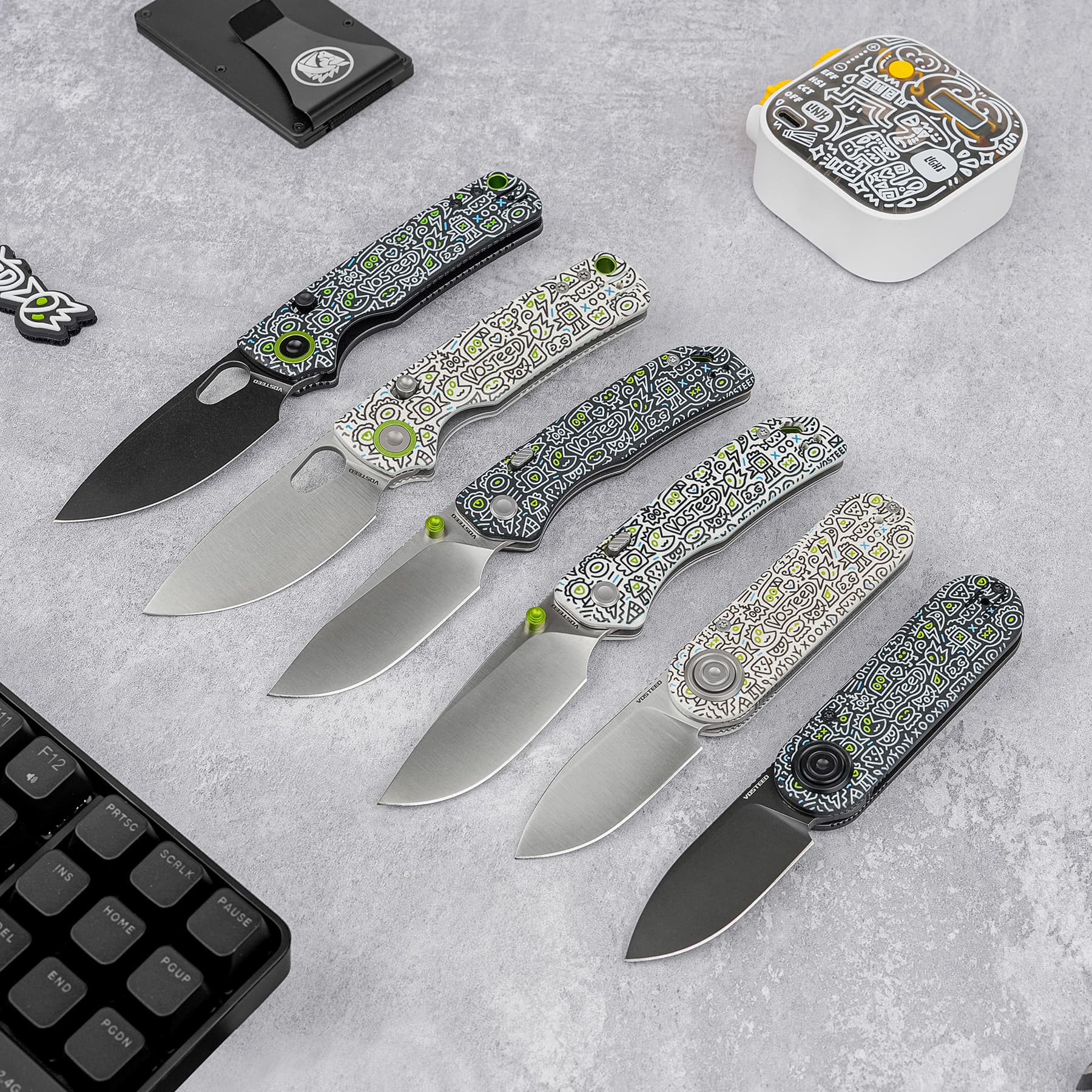 Marten 154CM Pocket Knife | Doodle Monster G10 Safety Folder