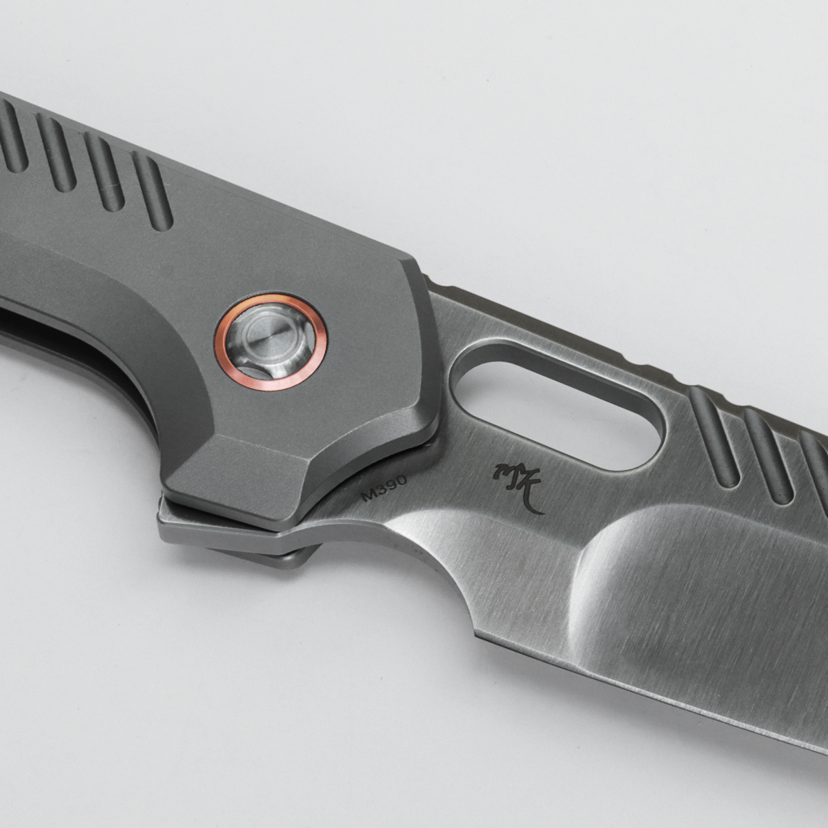 RSKAOS - Top Liner Lock (3.3" M390 Sheepsfoot Blade & Titanium Handle) - MHET4