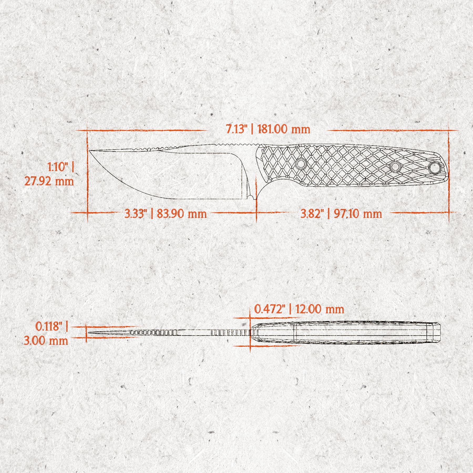 Mink - Fixed Blade Knife  (3.33" 14C28N Blade & Micarta Handle) - D0117 AMAZON & TIKTOK EXCLUSIVE