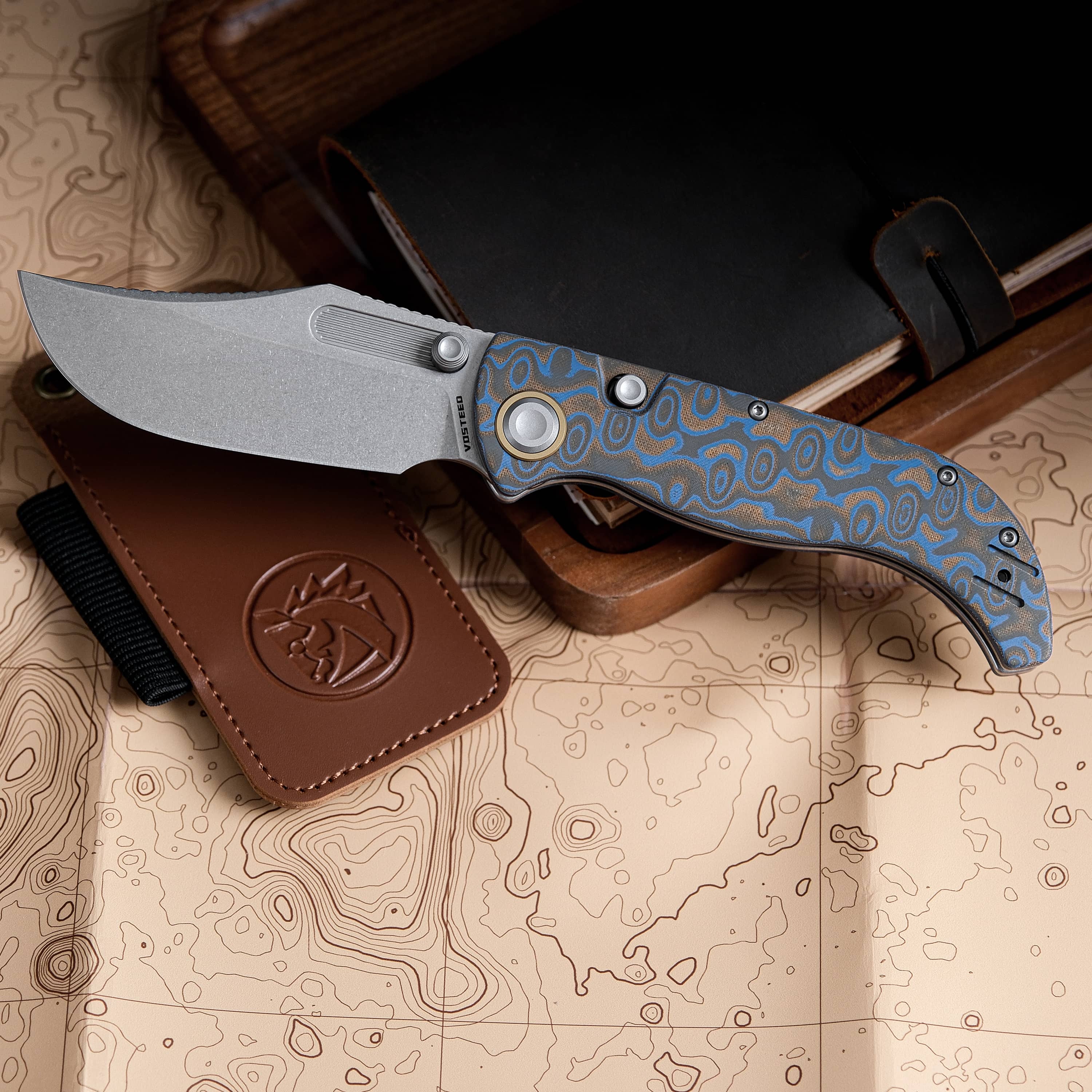 Naga- Top Liner Lock(3.47" S35VN Blade &  Ocean Micarta Handle) - A3903